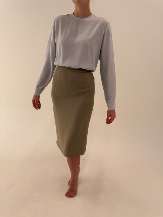 Fustă Max Mara camel din stofita extrafina cu talie ultra înaltă