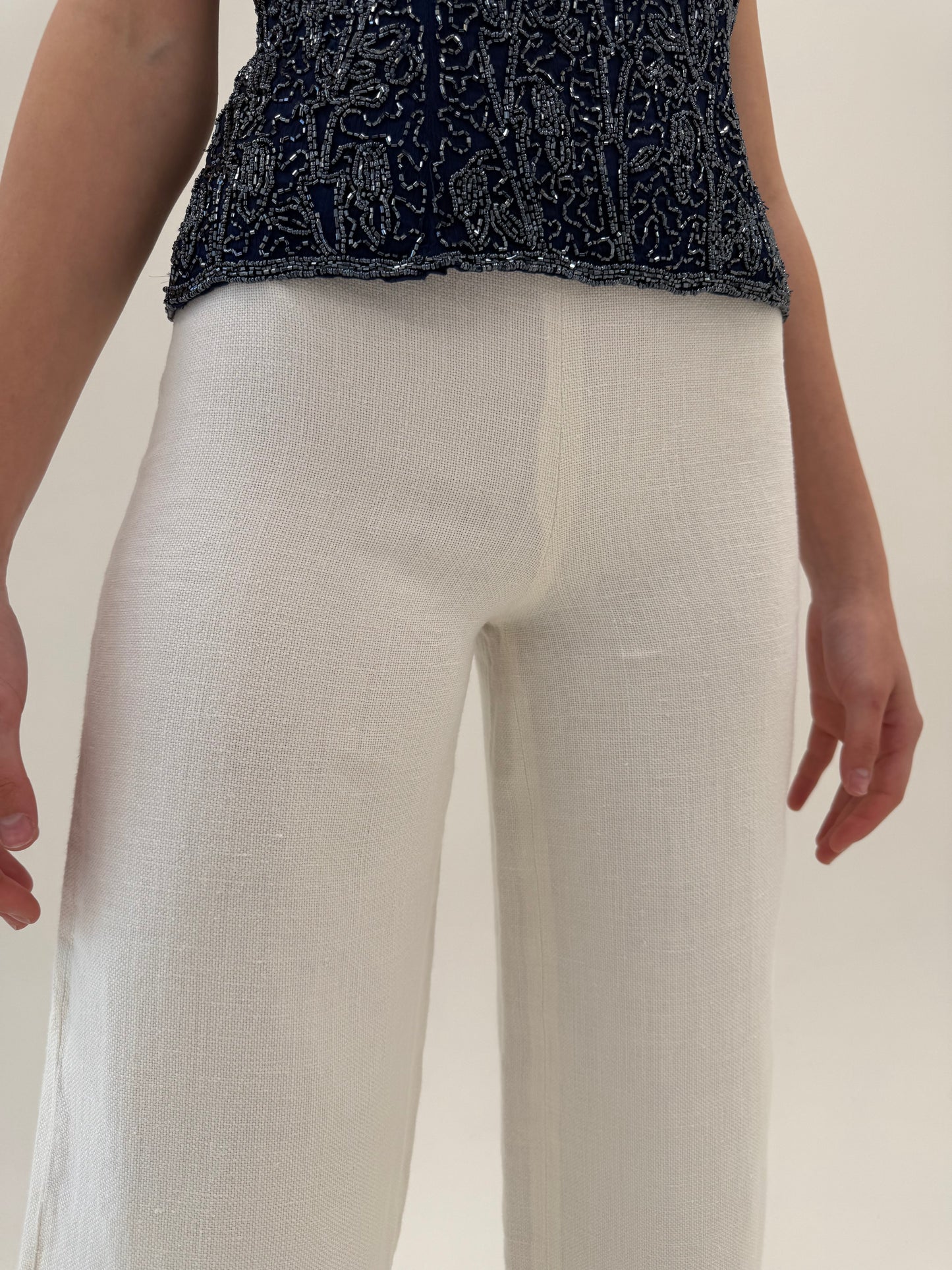 Pantaloni luxury Iceberg din pânză excepțională cu talie extrem de înaltă