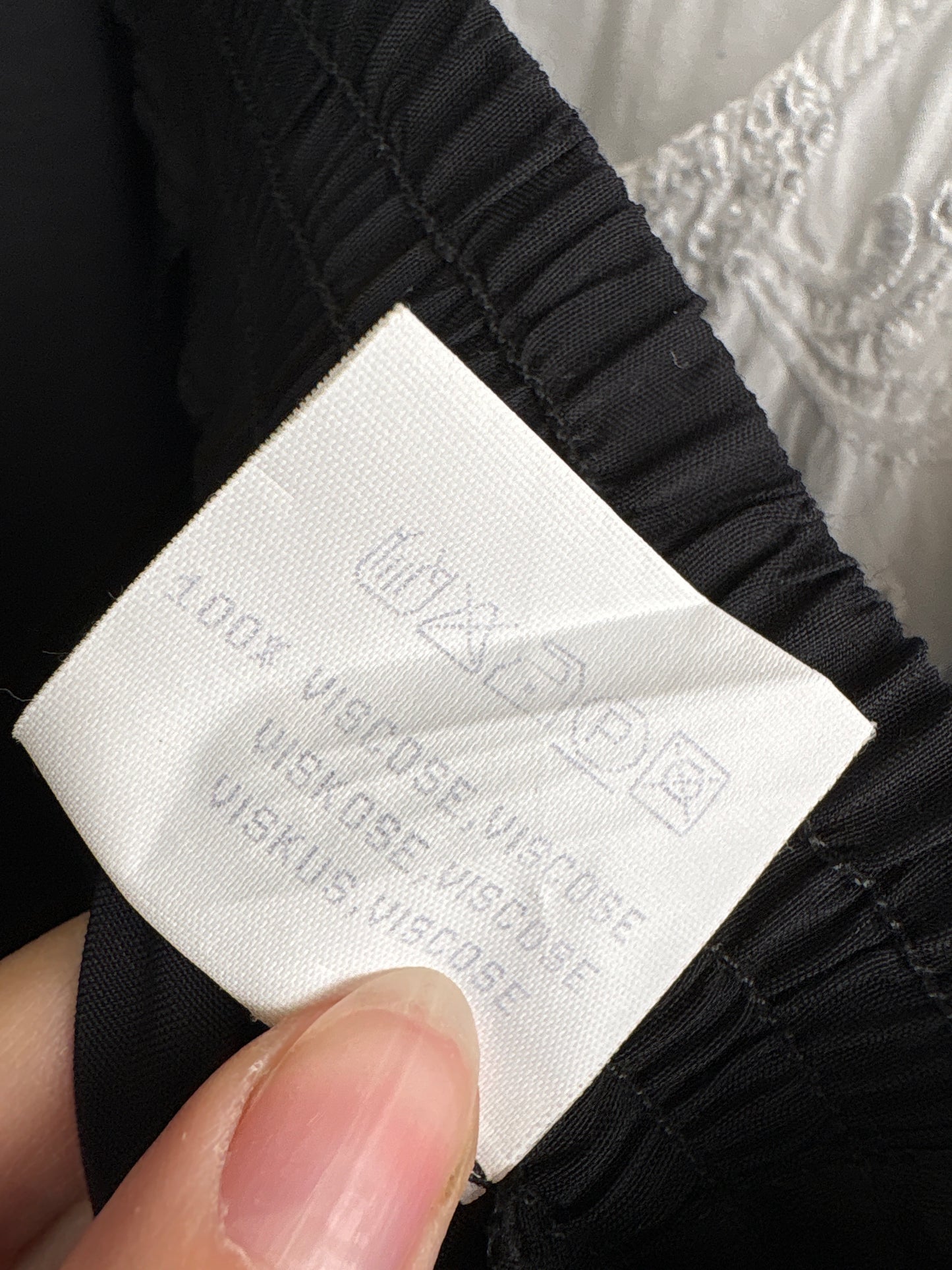 Pantaloni palazzo ultra vaporoși negri cu talie ultra înaltă elastică