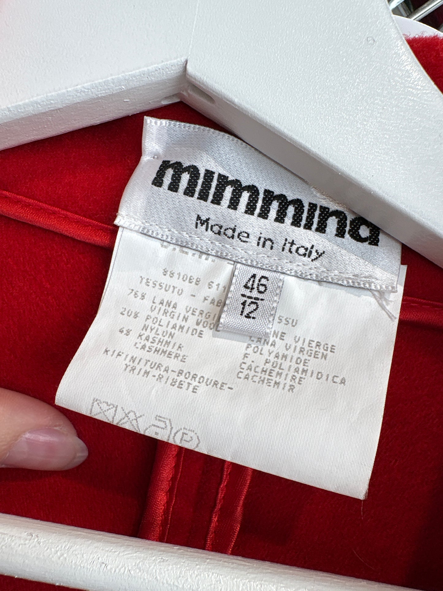 Capa high end italiană cherry red din stofita excepțională de lana cu cașmir
