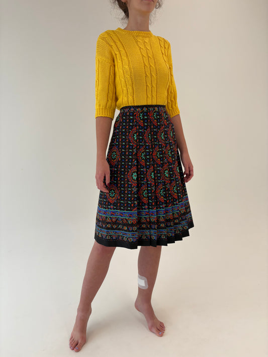 Fustă vintage plisată cu talie ultra înaltă în culori superbe