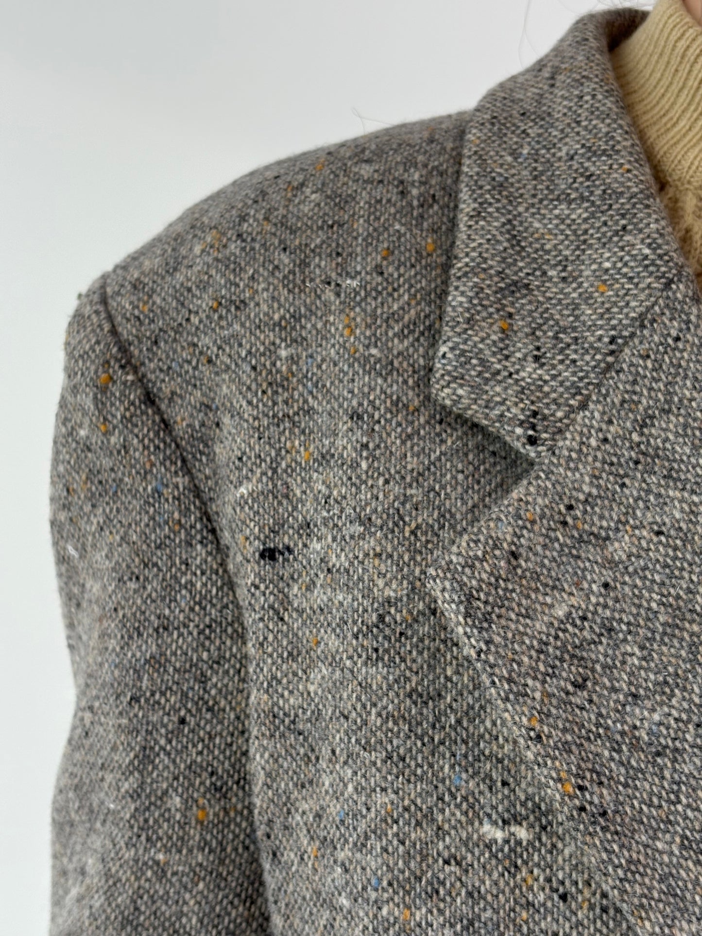Sacou italian din tweed excepțional Donegal în nuanțe superbe