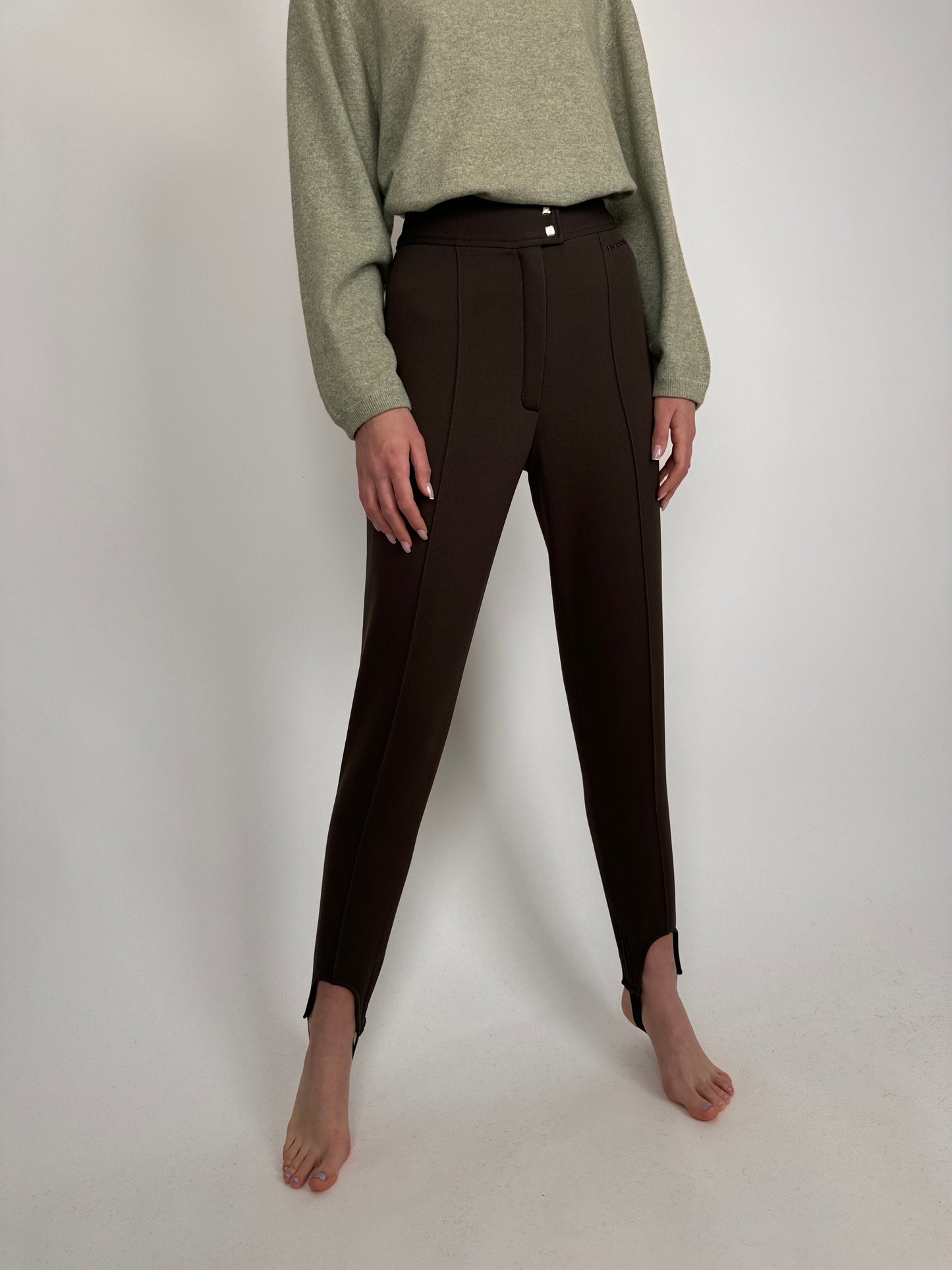 Pantaloni vintage tehnici modelatori chocolate brown