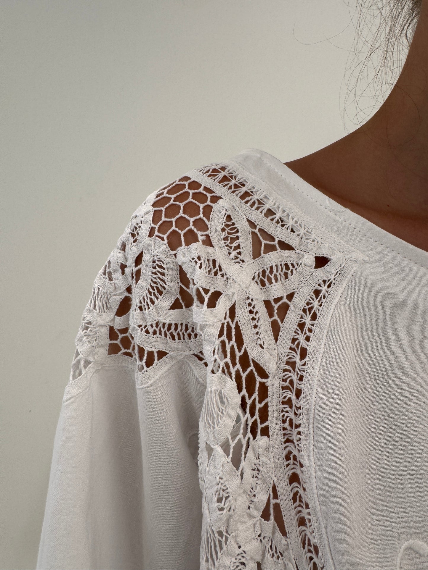 Set bijuterie din pânză de bumbac cu macrame lucrat manual