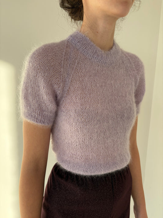 Top vintage light lavender din baby mohair