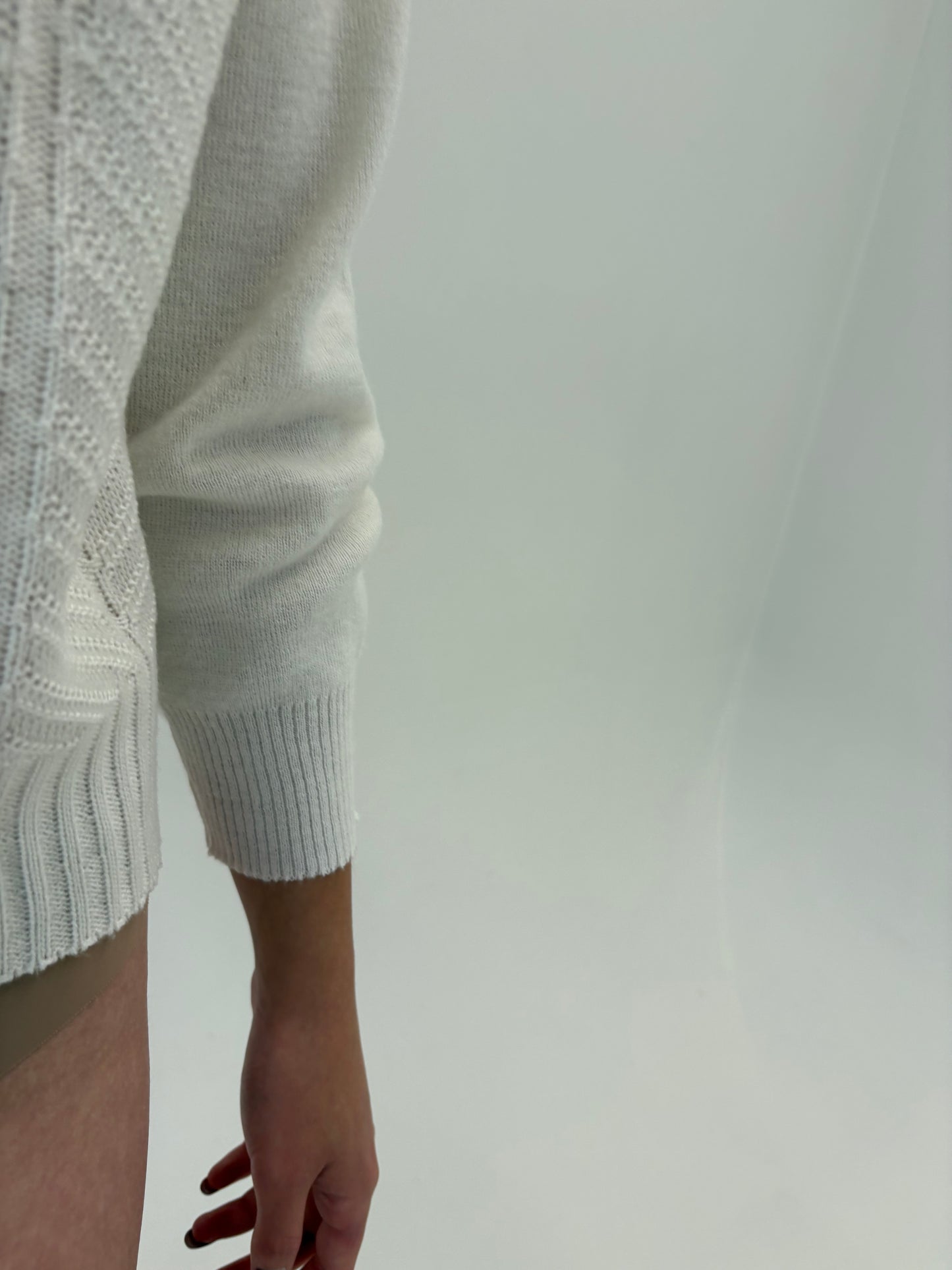 Puloveras vintage polo dantelat din mix de lana extrafina