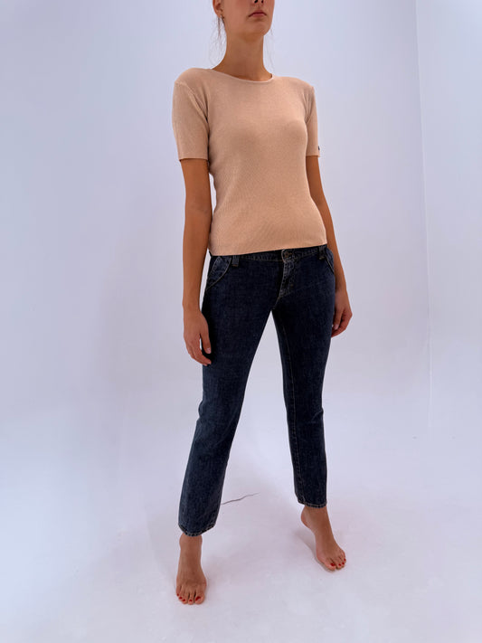 Jeans Dolce&Gabbana ‘Glamour’ straight leg in croi super revenit în trend