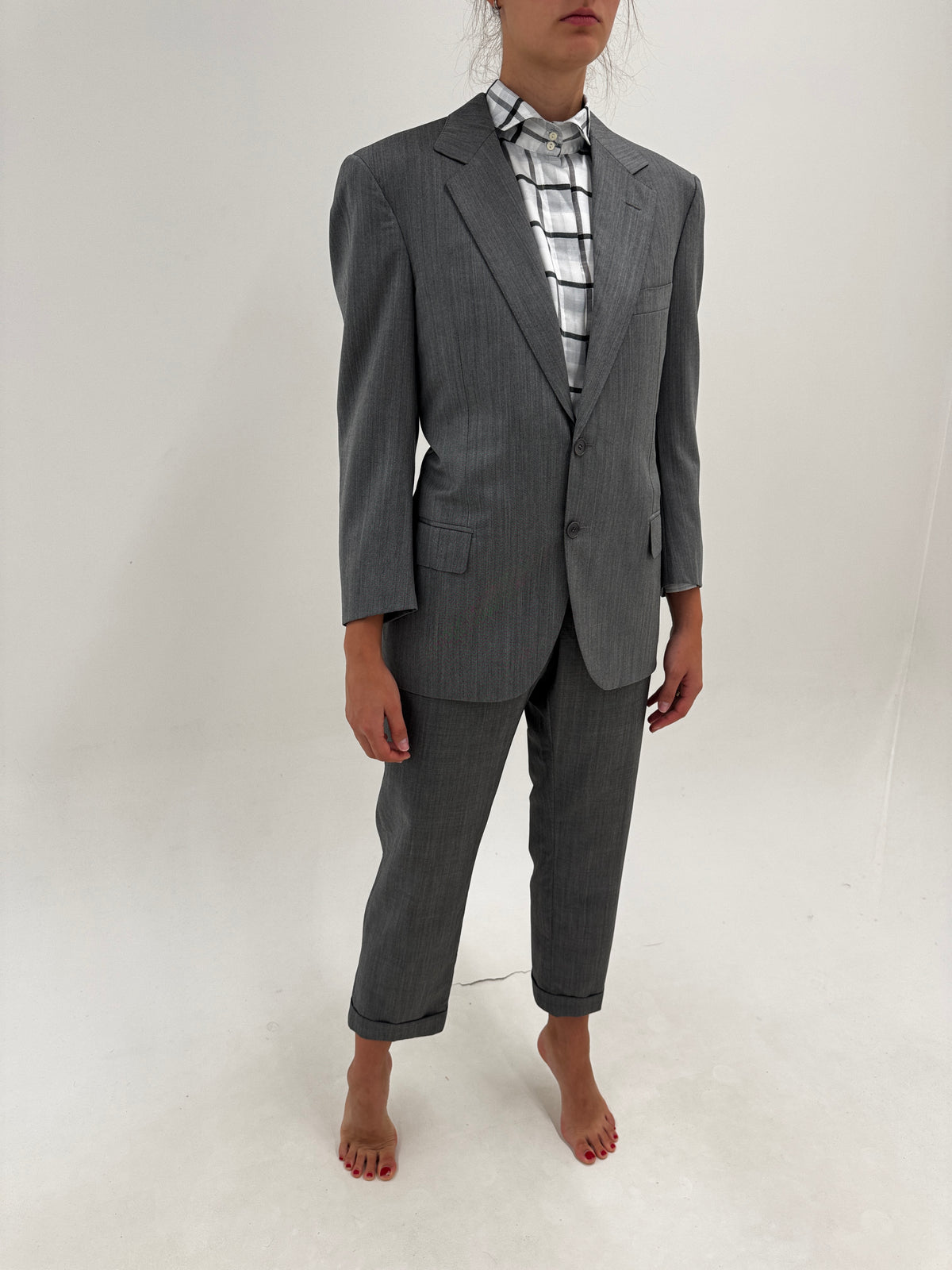 Costum sartorial italian high end din stofă Scabal super 130’s