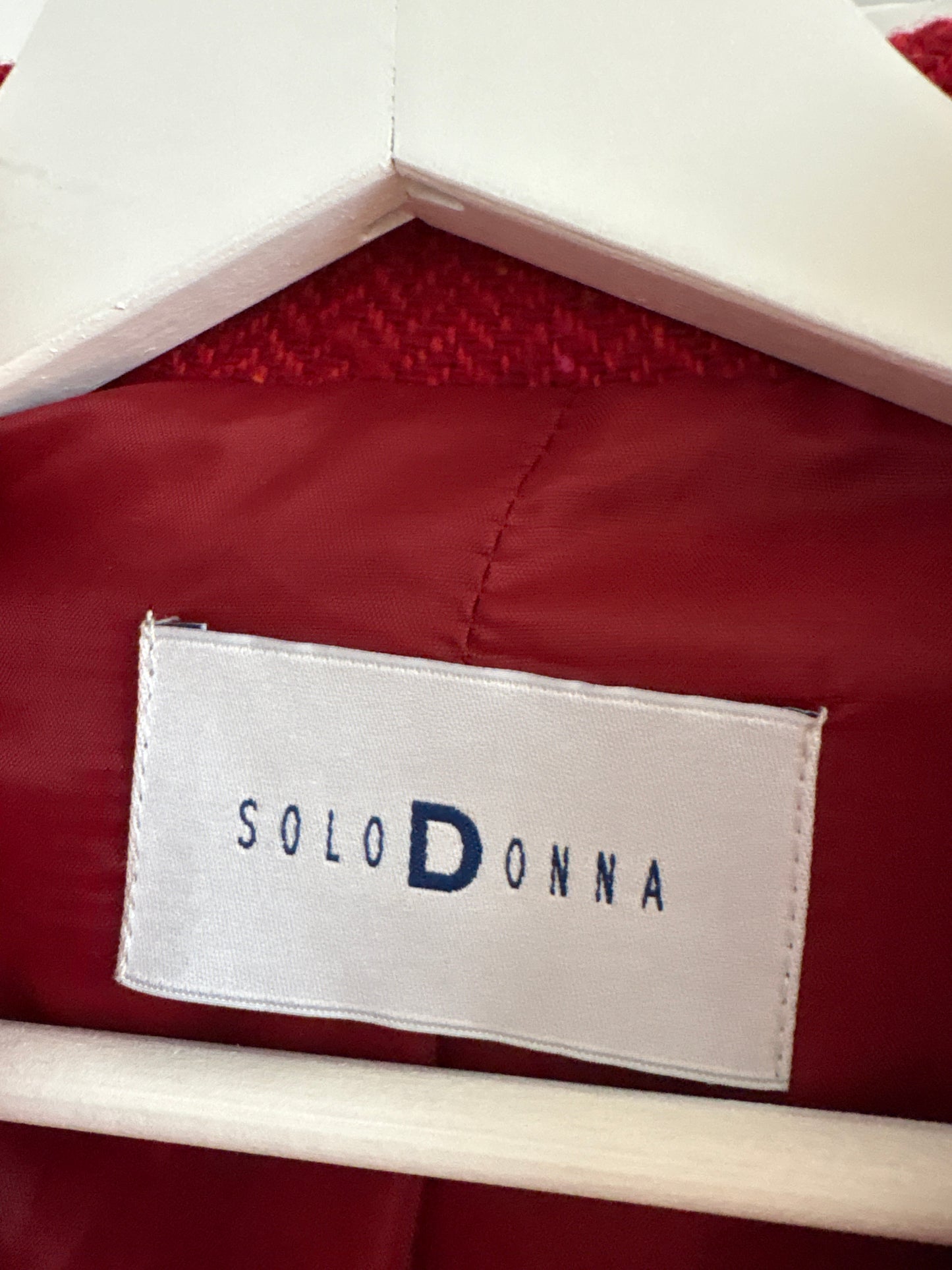 Deux piece italian excepțional din tweed Donegal în nuanțe de roșu