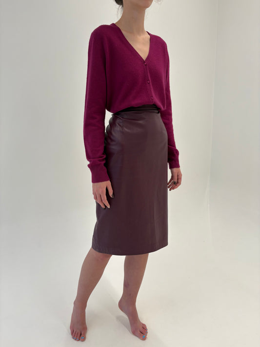 Fustă în culoare superbă din piele naturală extrem de moale