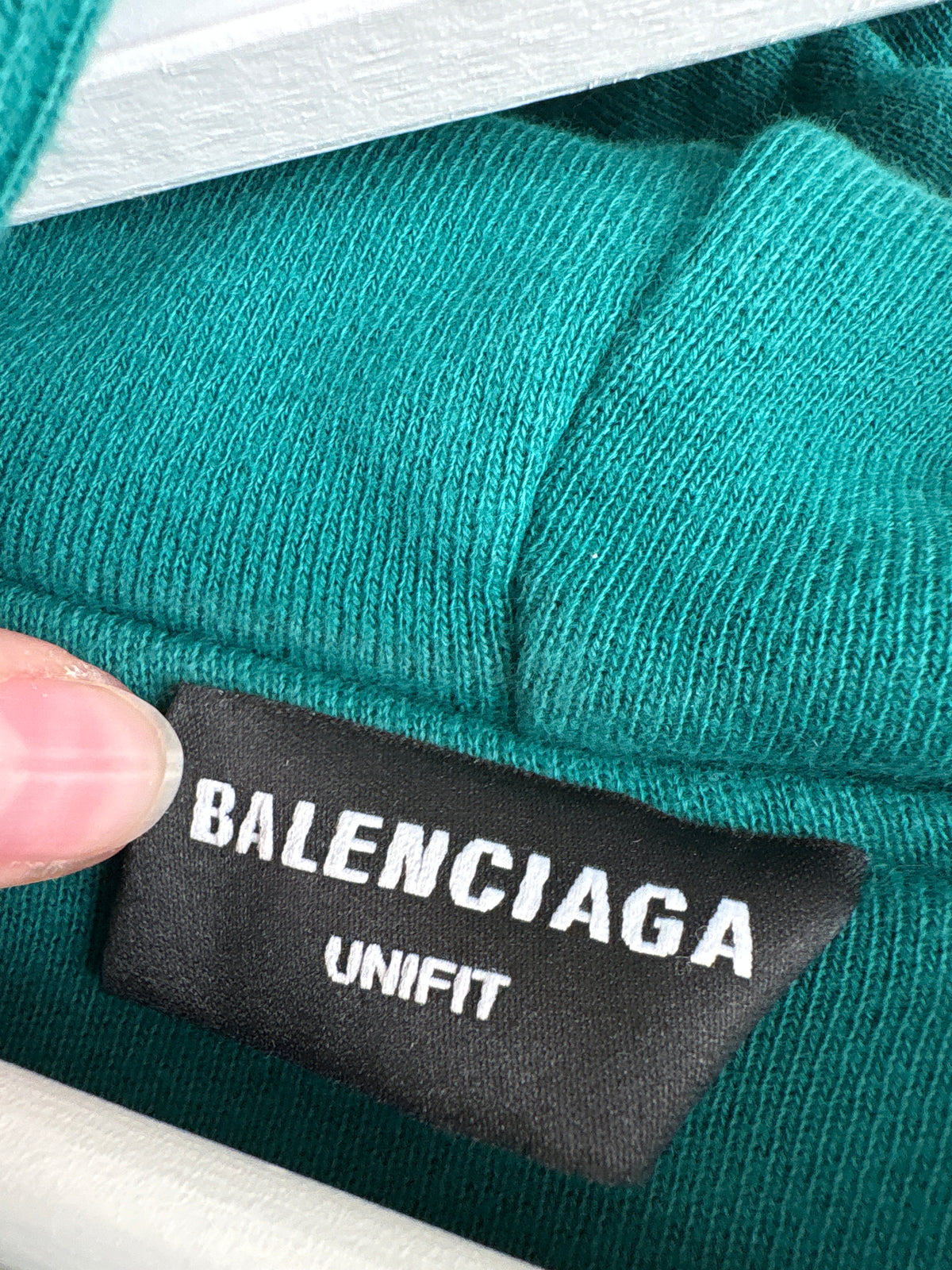 Hanorac Balenciaga colectia unisex din bumbac gros pine green