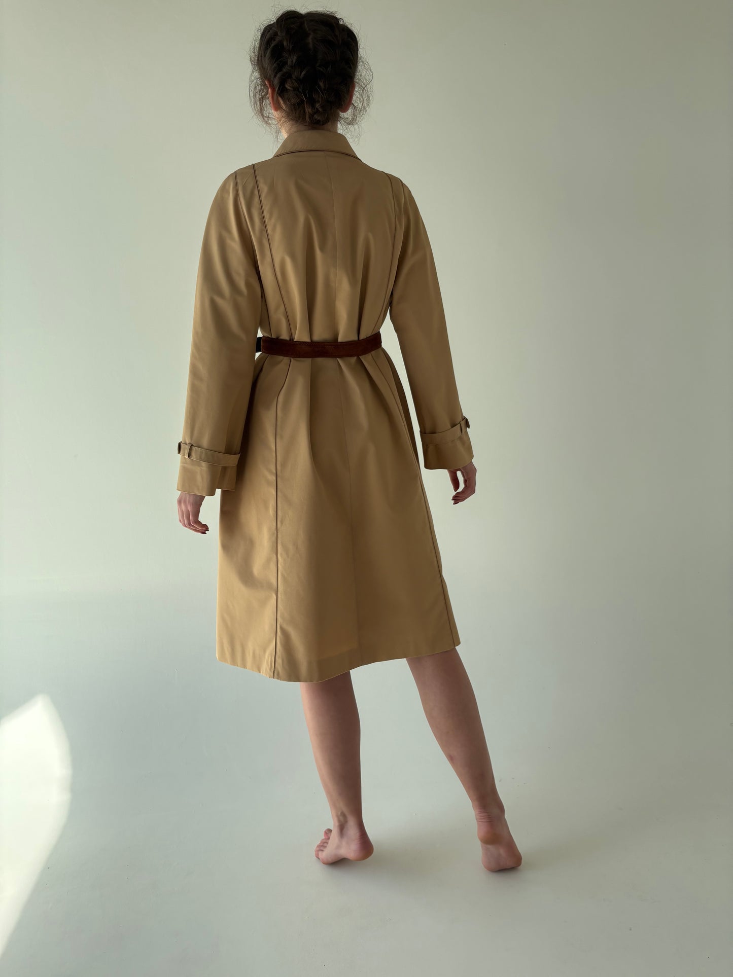 Trench old vintage camel impermeabil anii 70