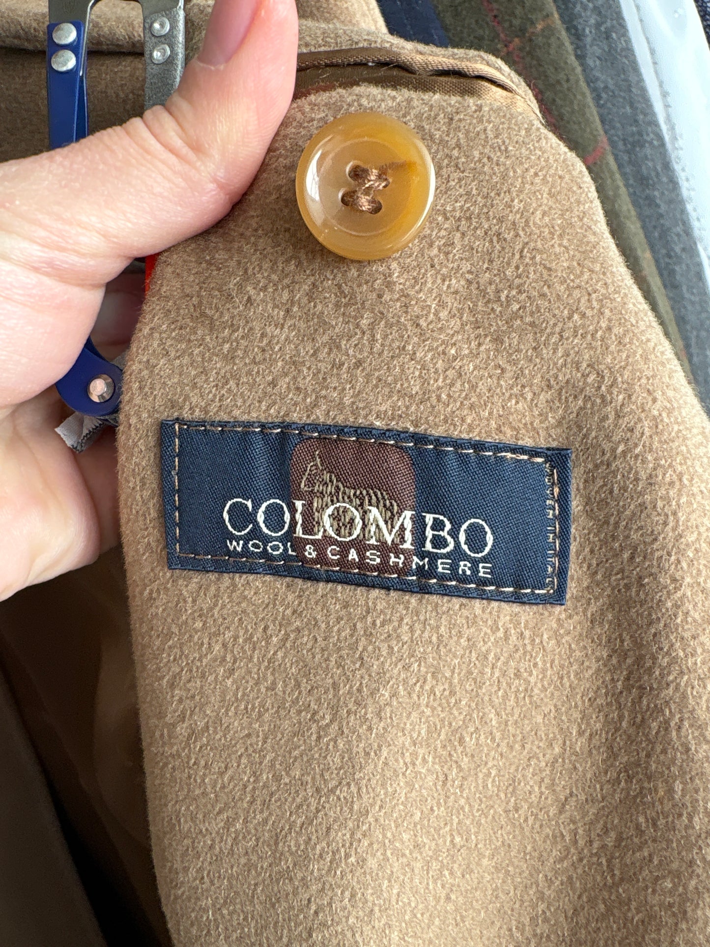 Palton ultra luxury Colombo camel din stofă plină de lana și cașmir