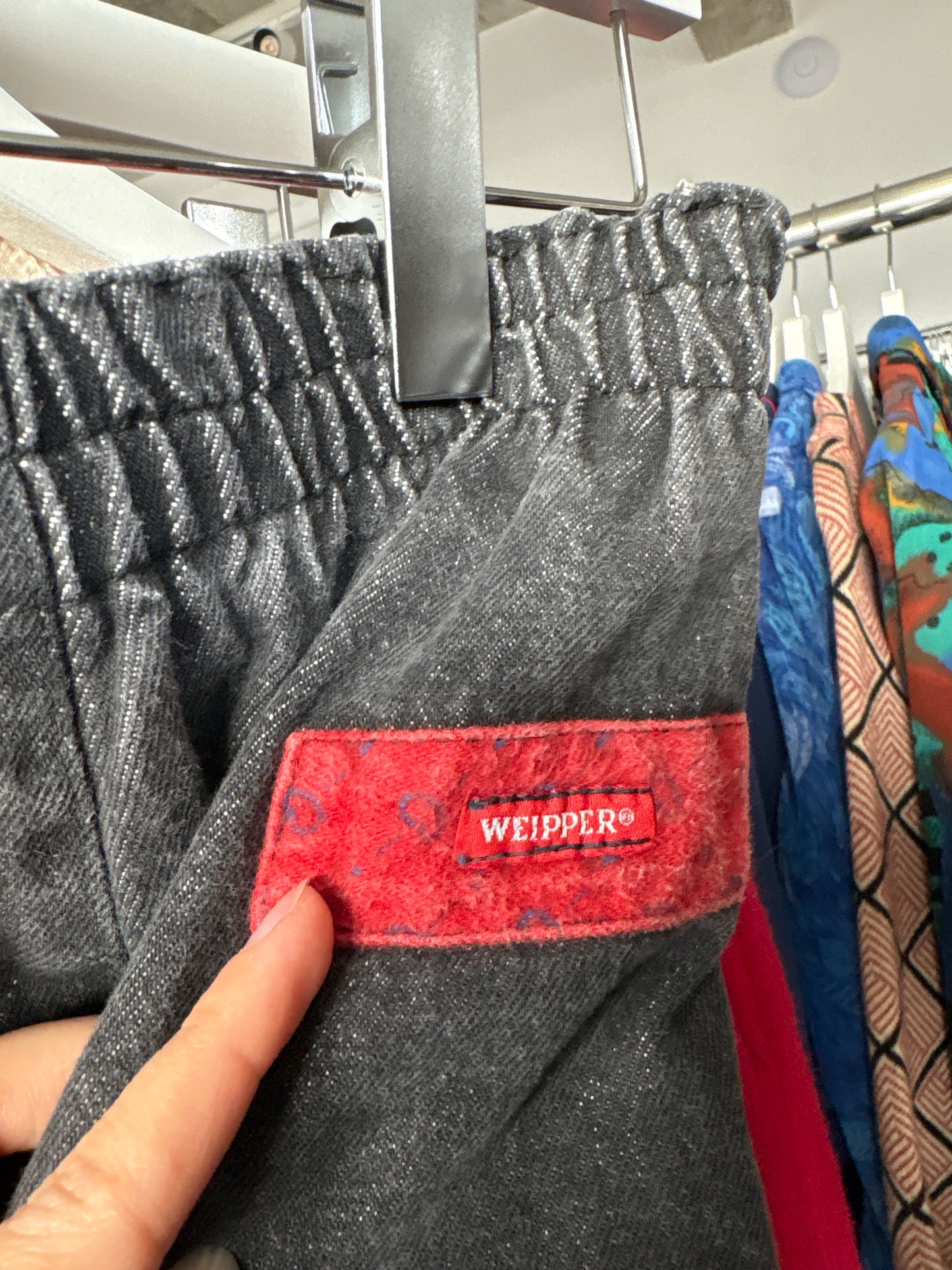 Jeans old vintage mom fit anii 80 cu pense și talie elastică  mărcata