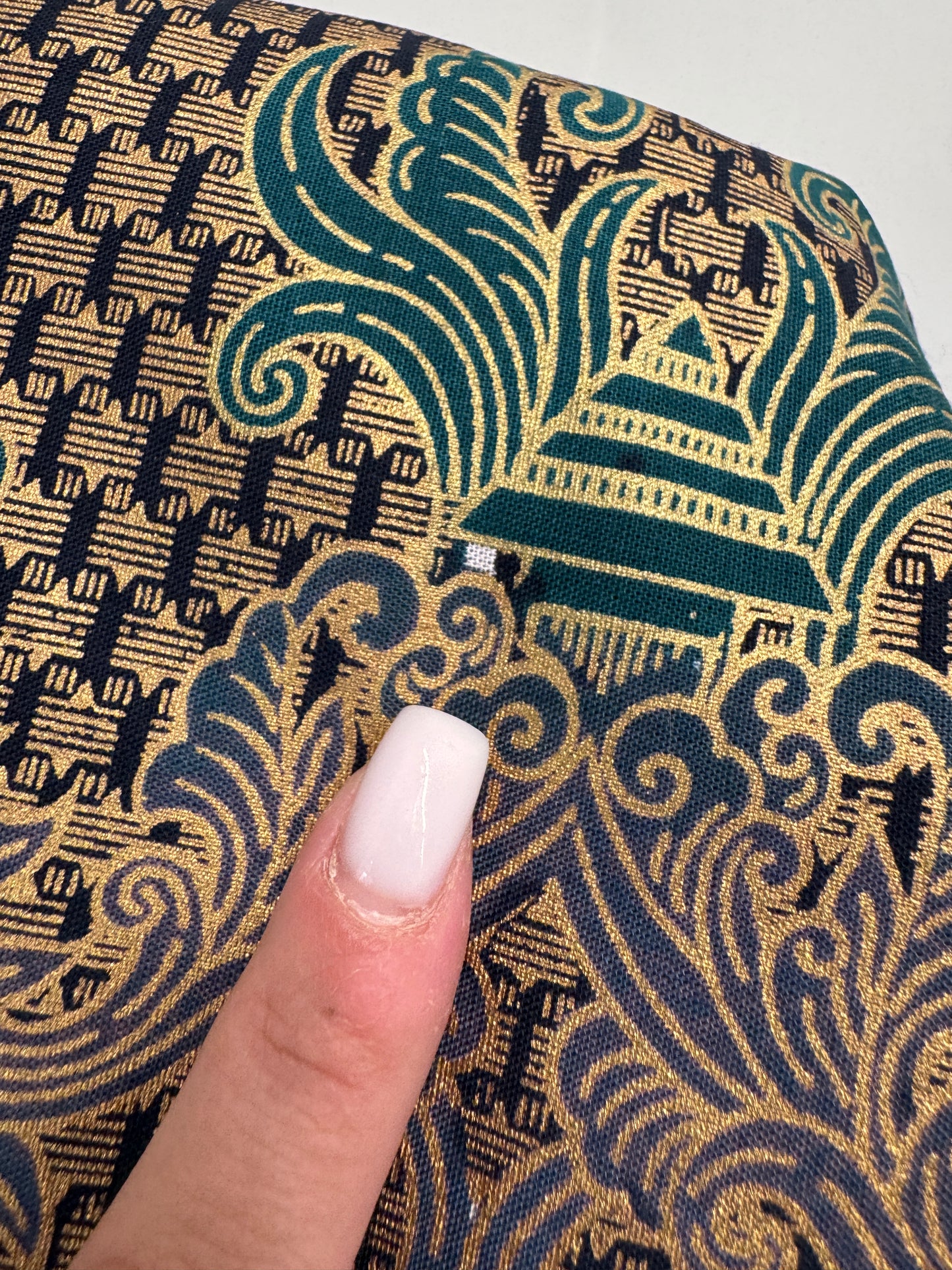 Set din canvas prețios de bumbac cu print muted gold și fustă petrecută