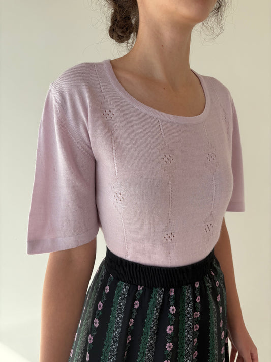 Top vintage light lavender din jerse
