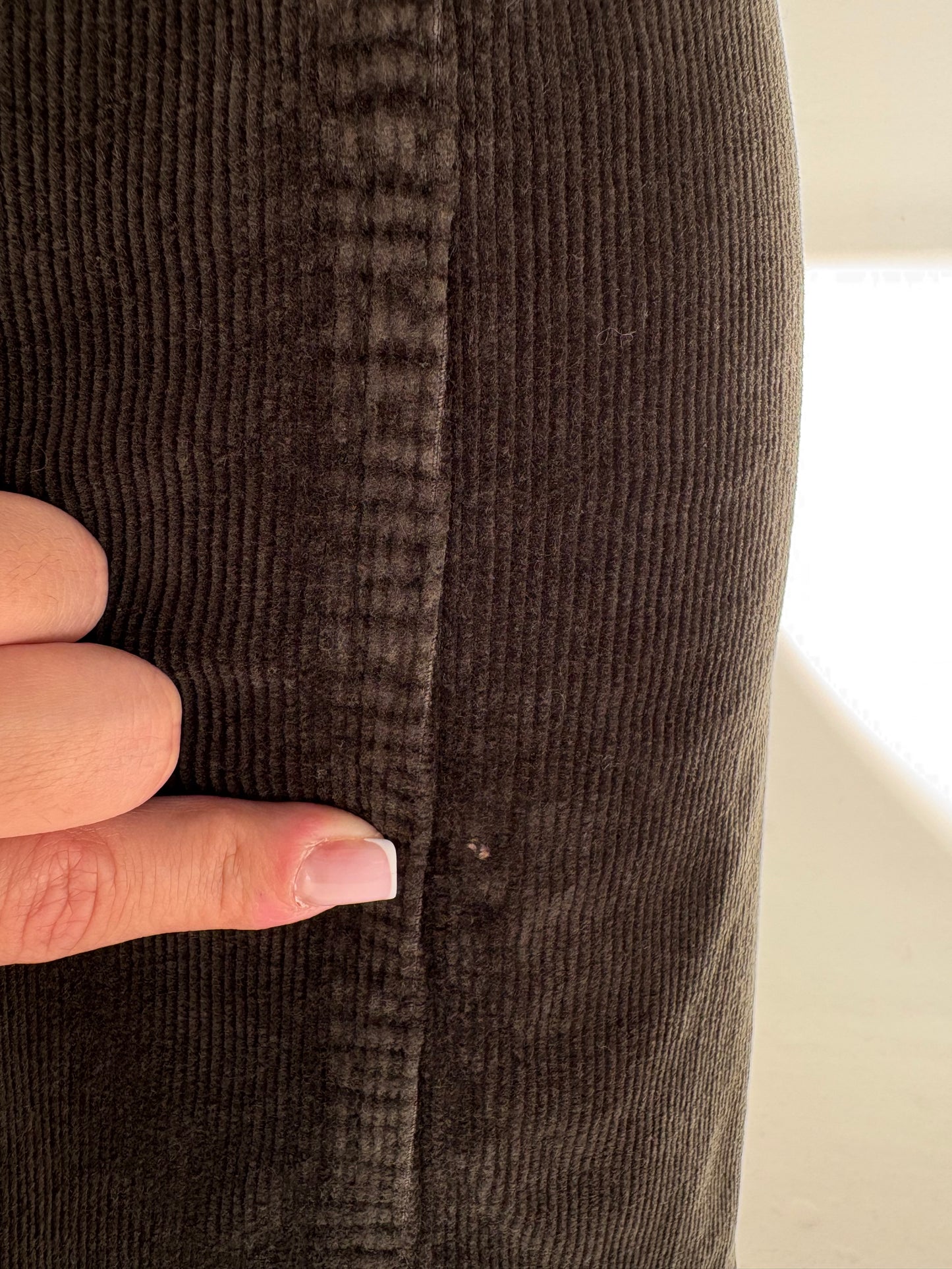 Pantaloni vintage dark forest green din corduroy modelator