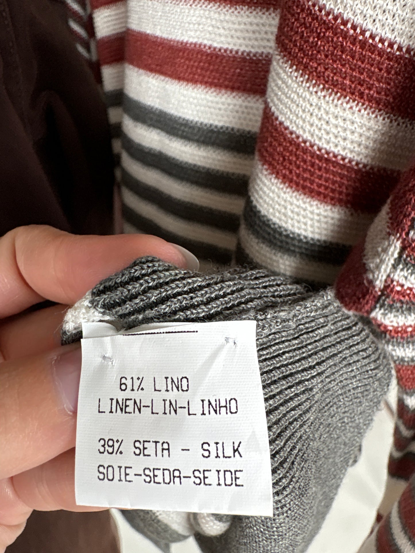 Bluză tall din tricot de in și mătase naturală