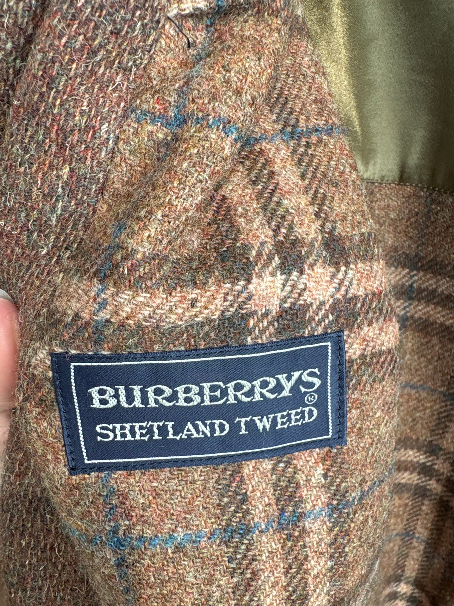 Palton old vintage Burberry de colecție din tweed gros de lana