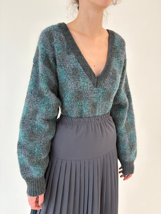 Pulover vintage italian în croi lejer din baby mohair gros excepțional