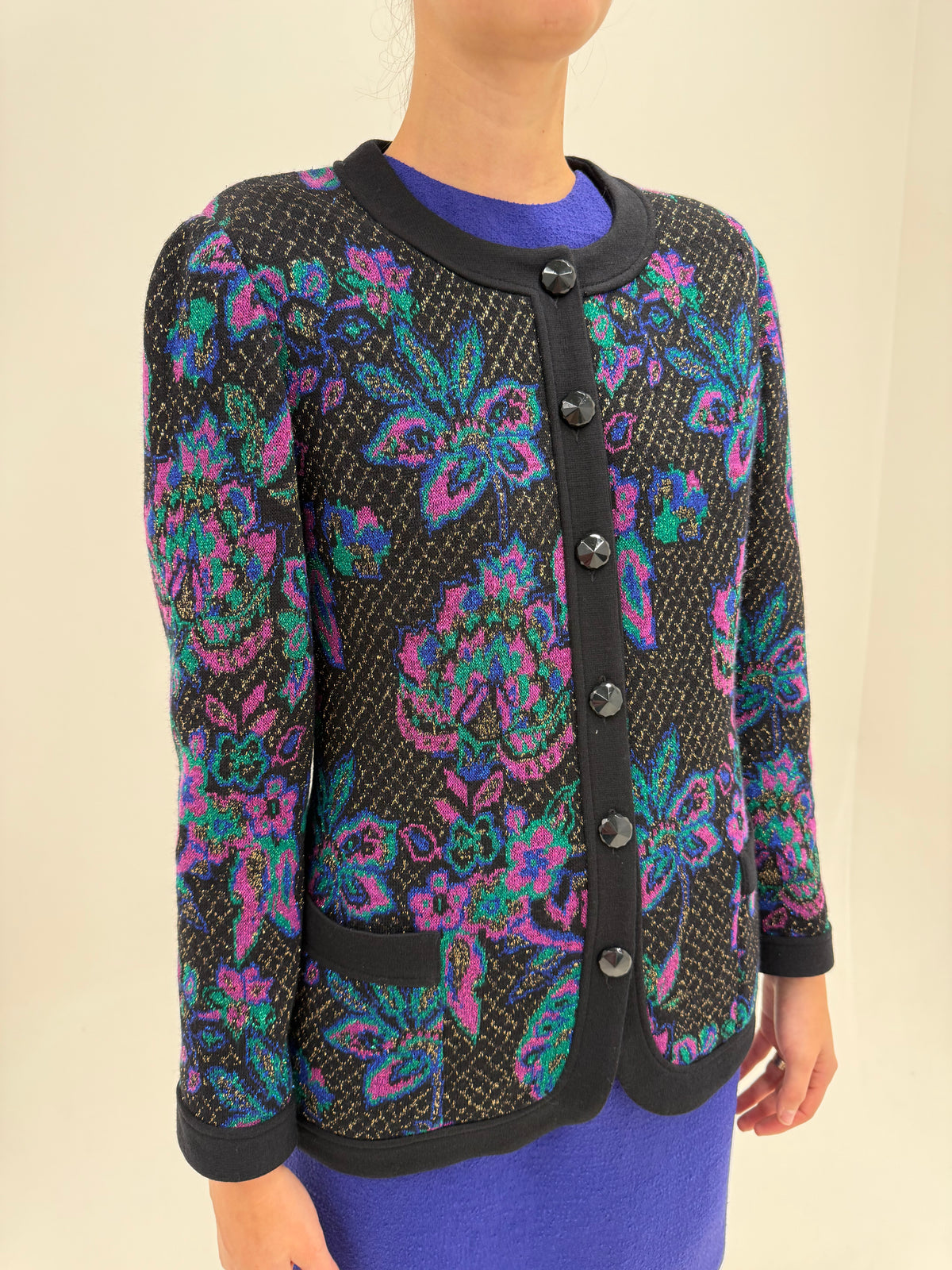 Cardigan tip sacou de brand luxury italian Liola din lana extrafina cu lurex