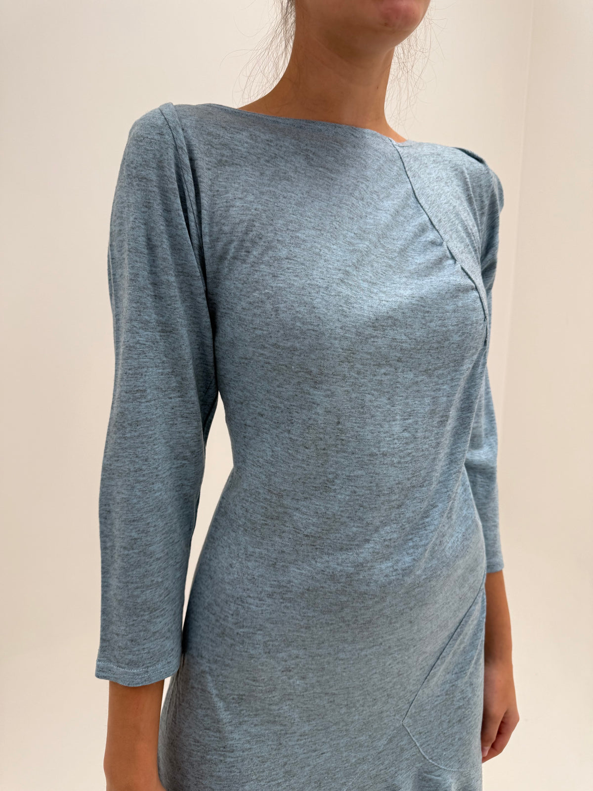 Rochii mermaid vintage noi din tricot extrafin pastelat din bumbac cu un touch de lana