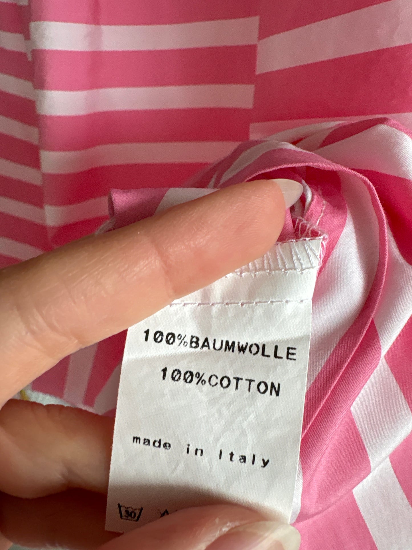 Top de brand premium cu decolteu bărcuță elastic din panzica de bumbac cu dungi roz
