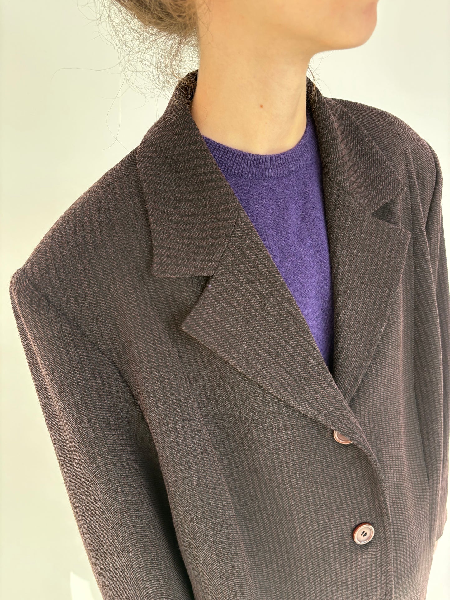 Sacou dark violet de brand luxury plus size Elena Miro din lana extrafina