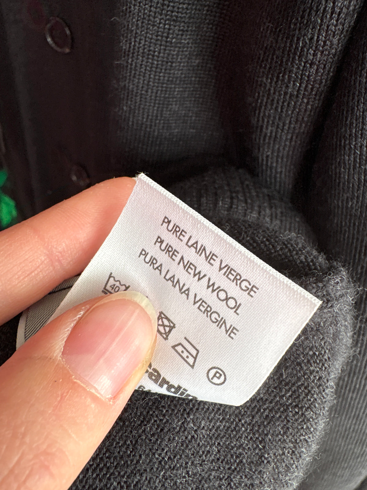 Cardigan tall Pierre Cardin Rin lana extrafina charcoal gray