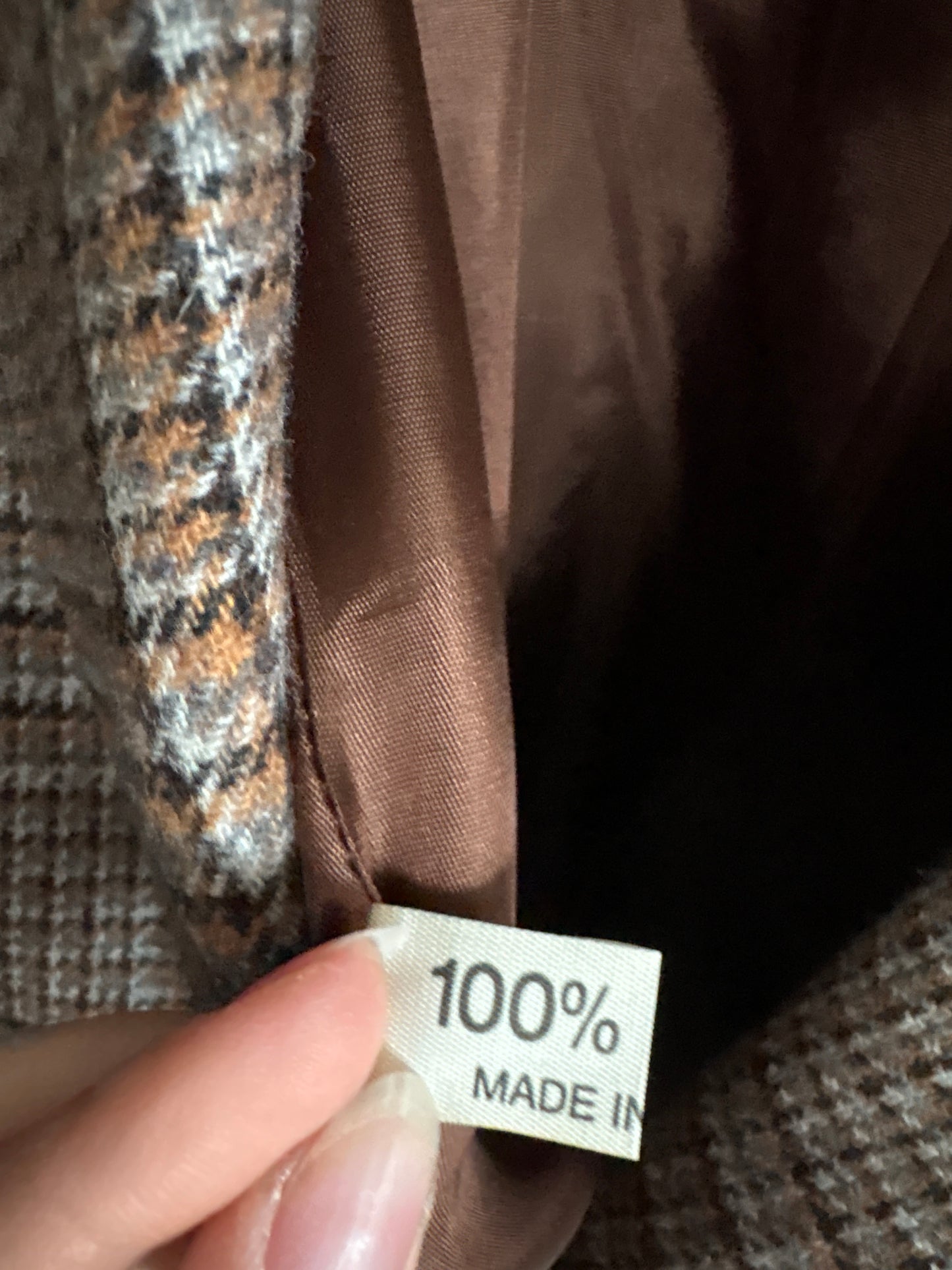 Sacou italian petigw din tweed de lana extrafina  camel, negru și gri