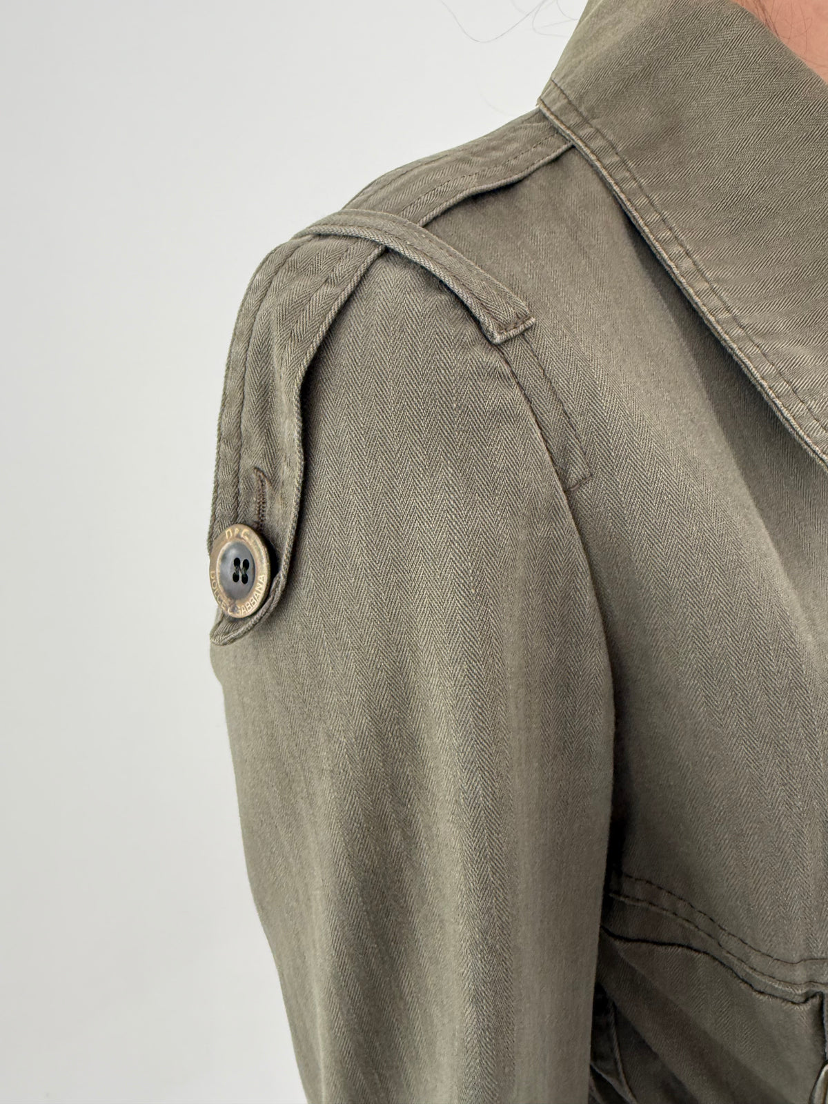Trench Dolce&Gabbana vintage din gabardină groasă de bumbac