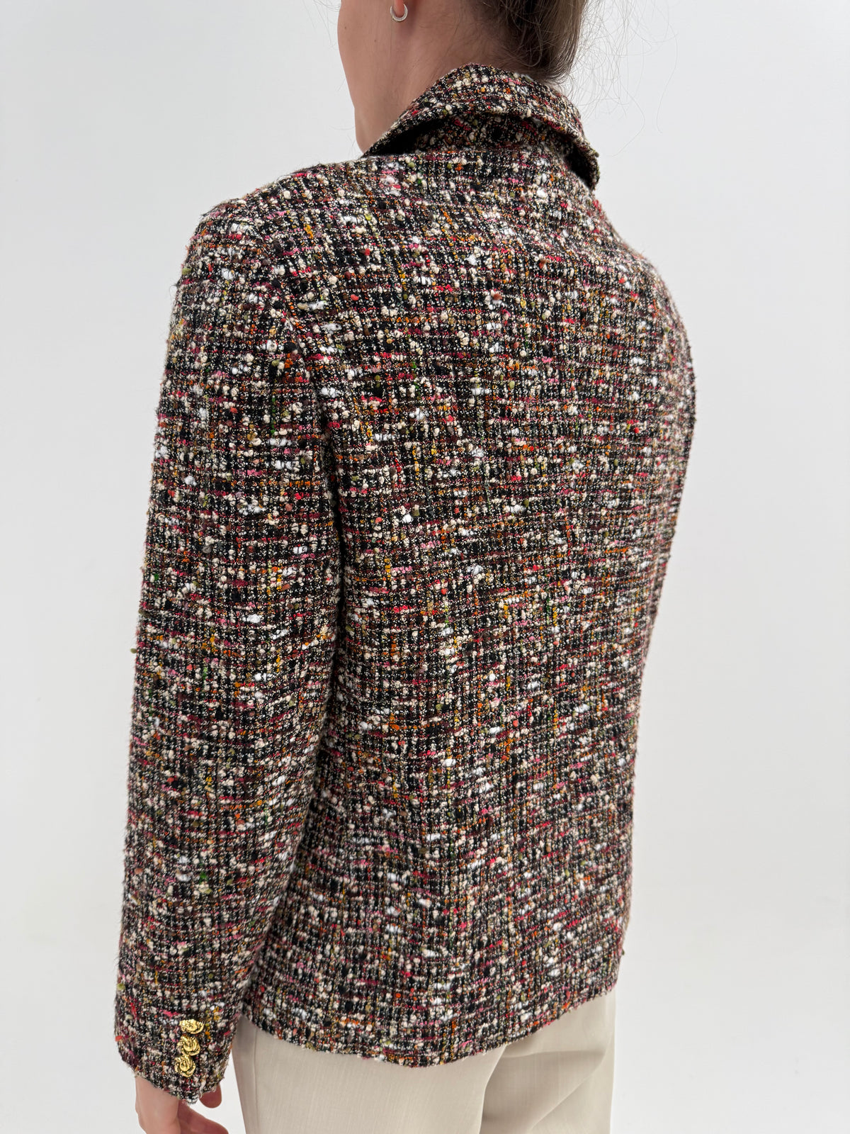 Sacou în stil Chanel din tweed excepțional de lana în culori superbe