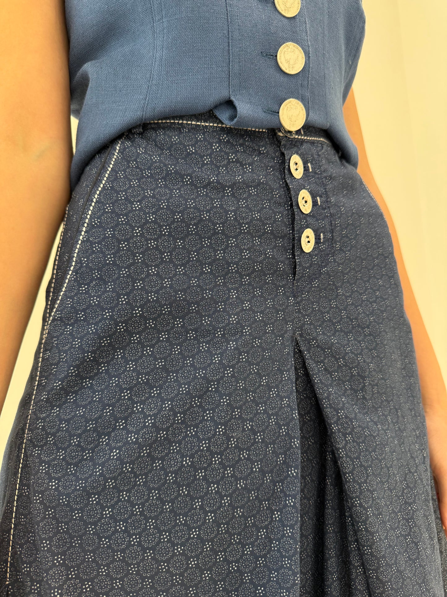 Pantaloni premium palazzo ultra ampli din panzica de bumbac și in