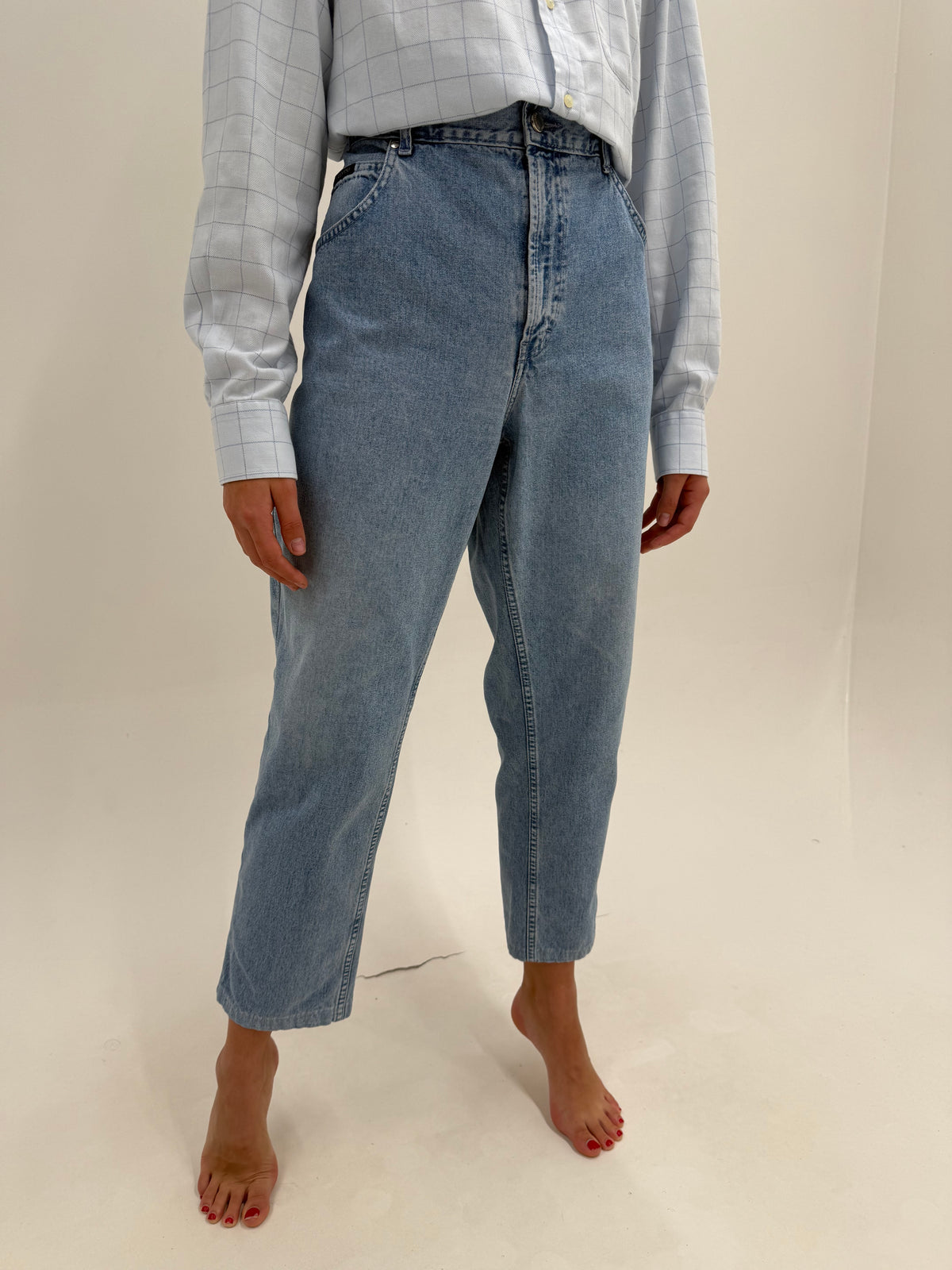 Jeans Valentino vintage classic wash and fit din bumbac plin