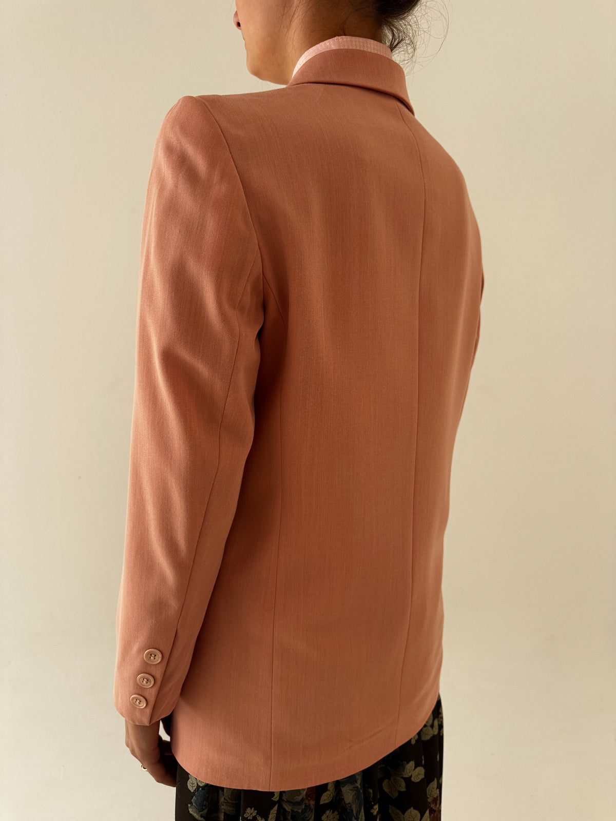 Sacou vintage luxury Delmod din lana extrafina cu revere late și închidere dublă