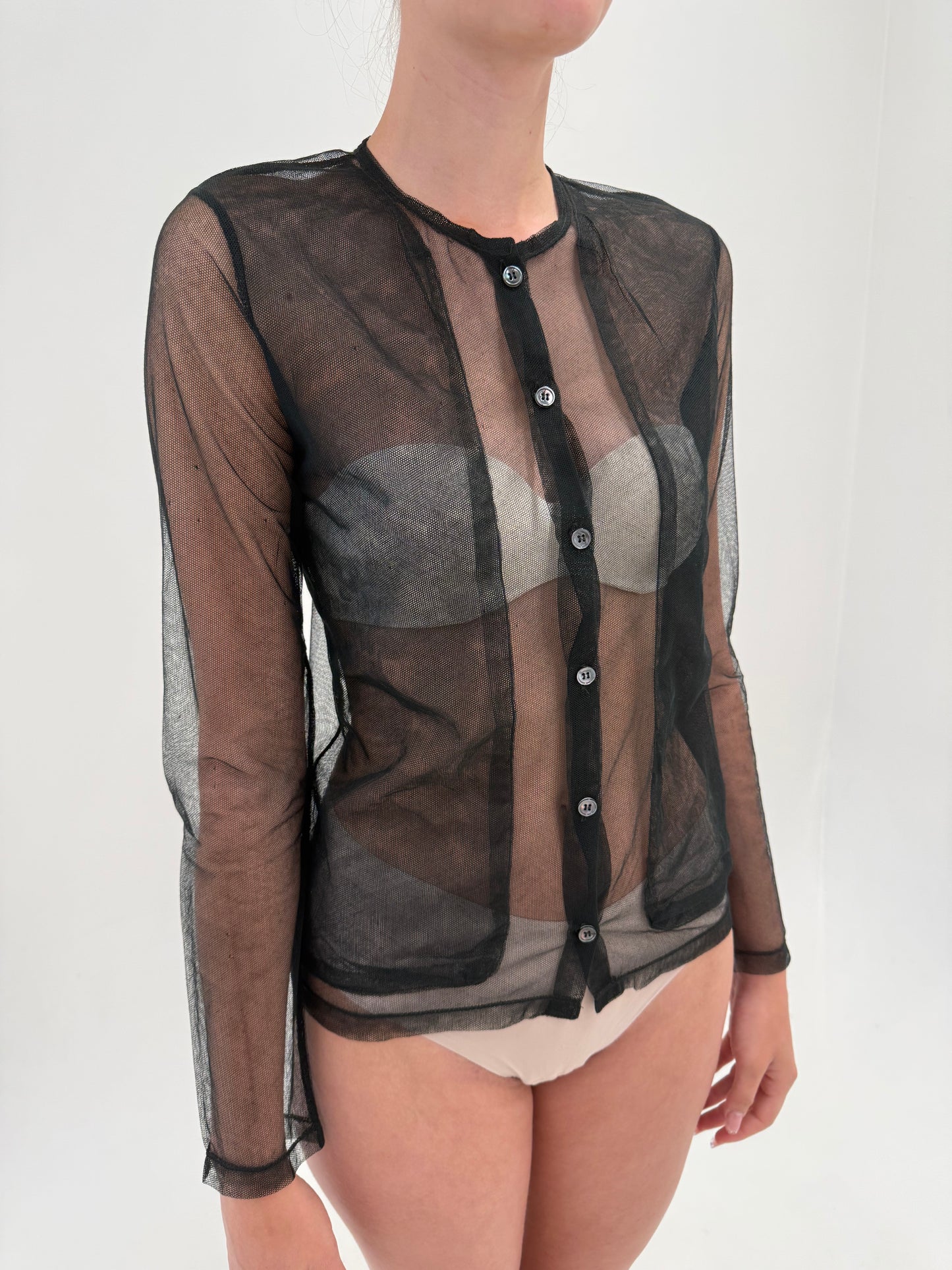 Mesh top Helmut Lang în croi minimalist specific brandului