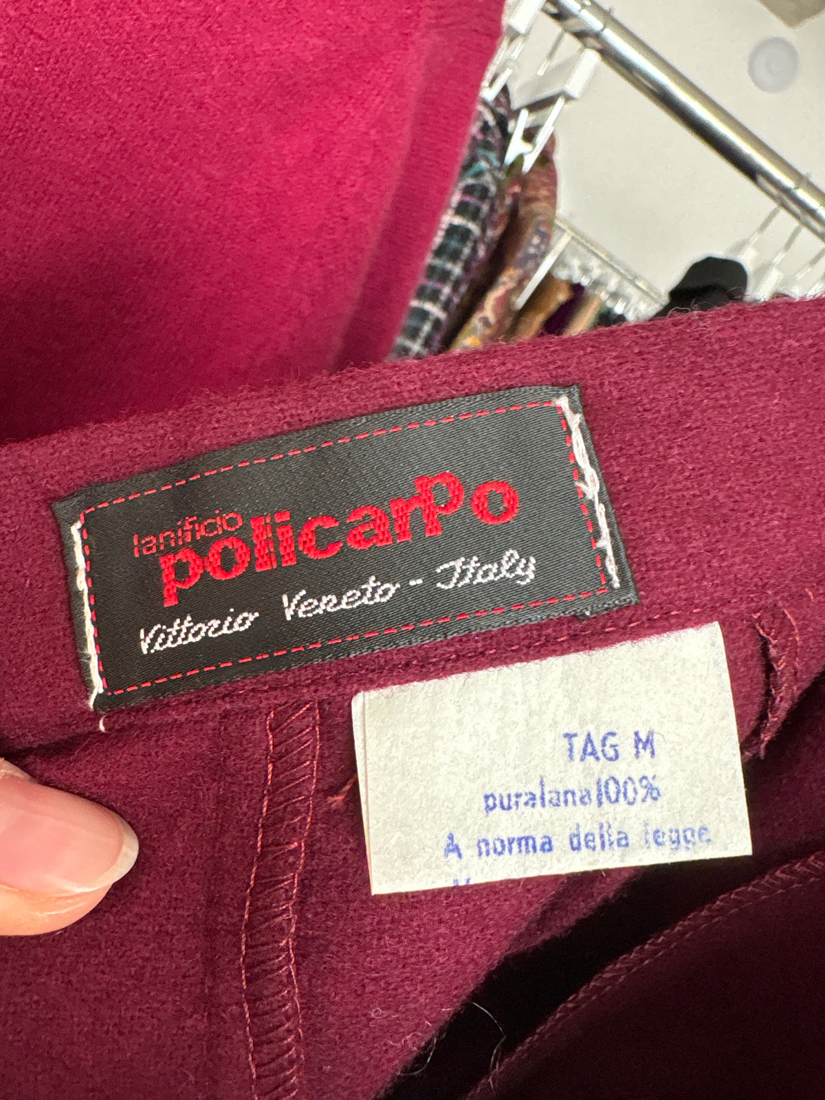 Fustă vintage plisată burgundy mini din lana extafina cu talie ultra înaltă