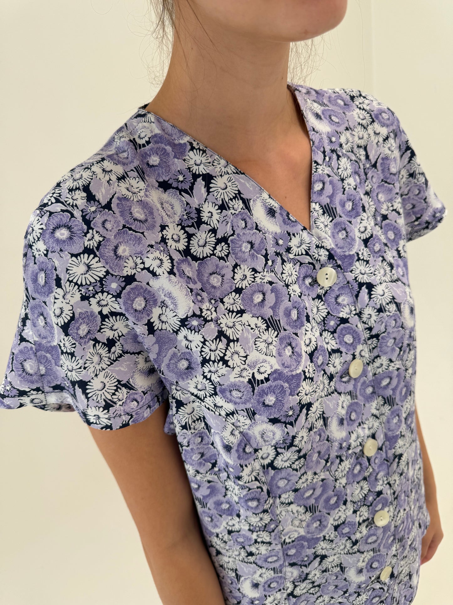 Set vintage cu print floral lavandă ultra confort