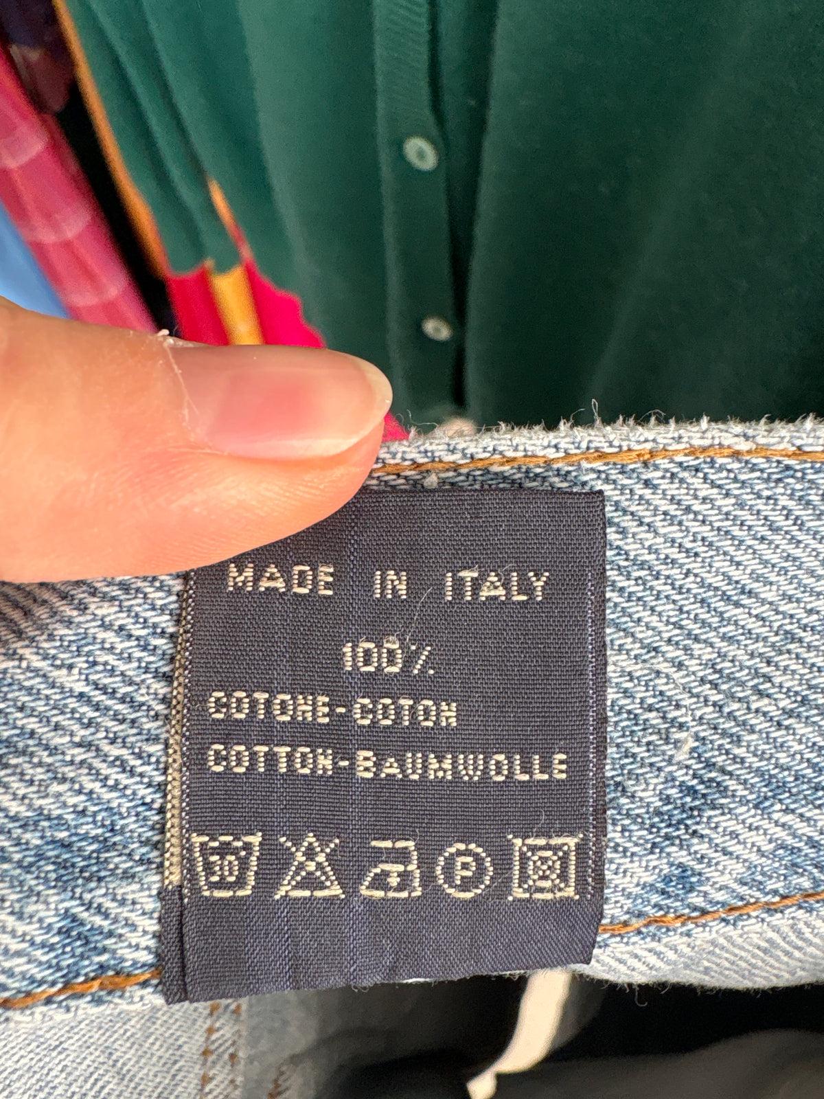 Jeans vintage italinesti high end excepționali cu talie ultra înaltă din jeans gros