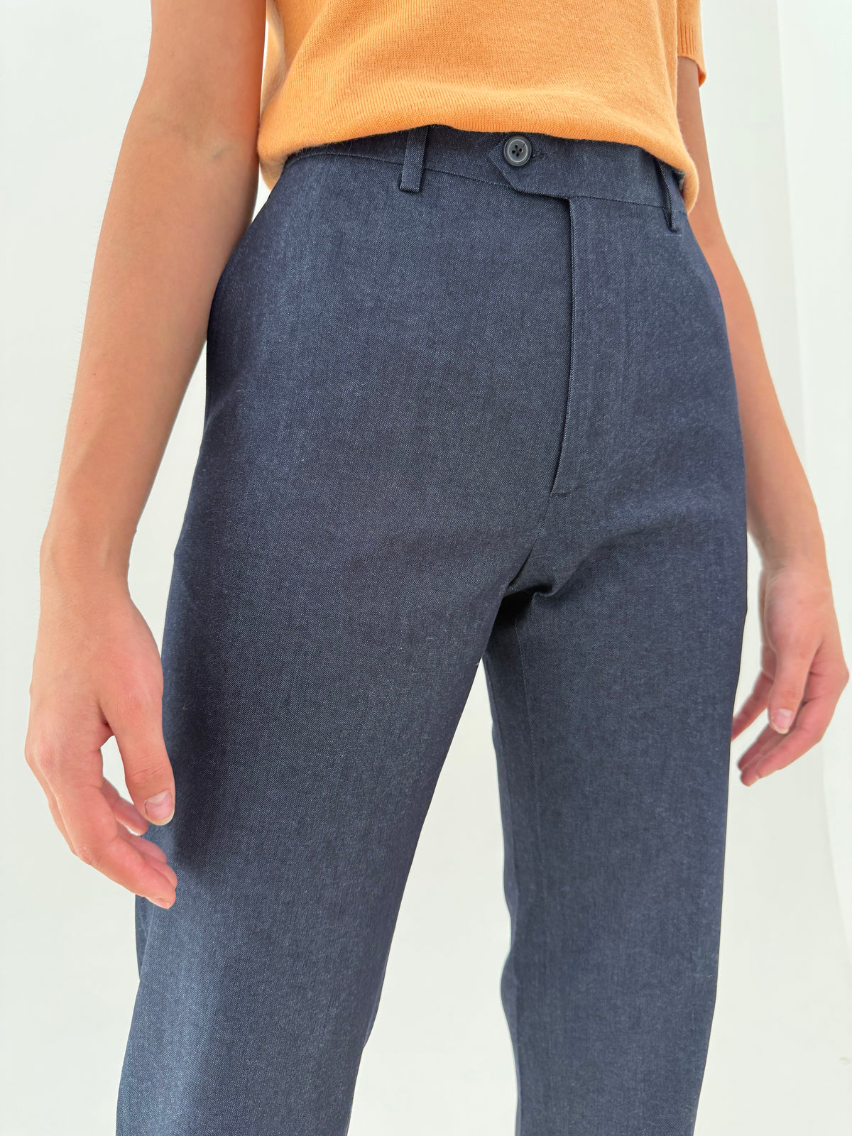 Jeans raw luxury ultra tall business in croi de pantaloni de costum vintage italinesti