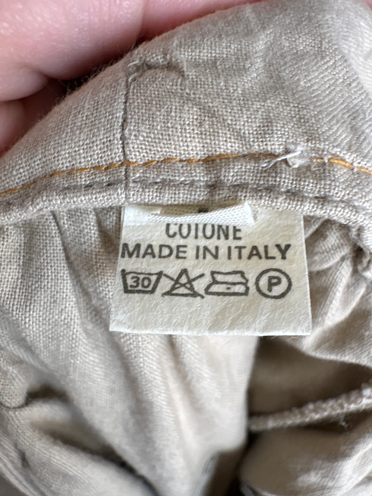 Fustă vintage italiană cu influențe casual din canvas de bumbac și talie ultra marcată