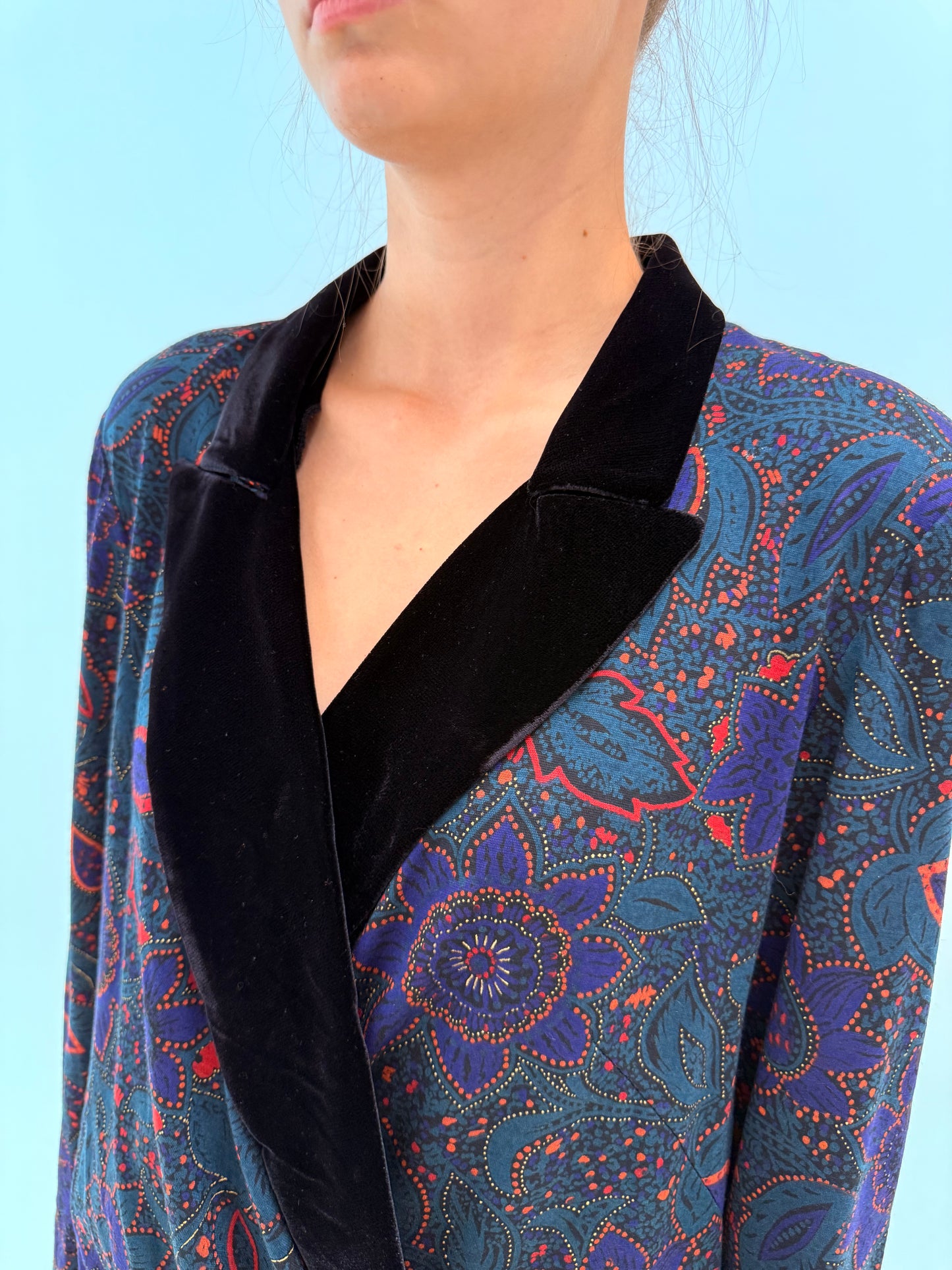 Set Luisa Spagnoli vintage excepțional din lanita extrafina subțire cu print paisley