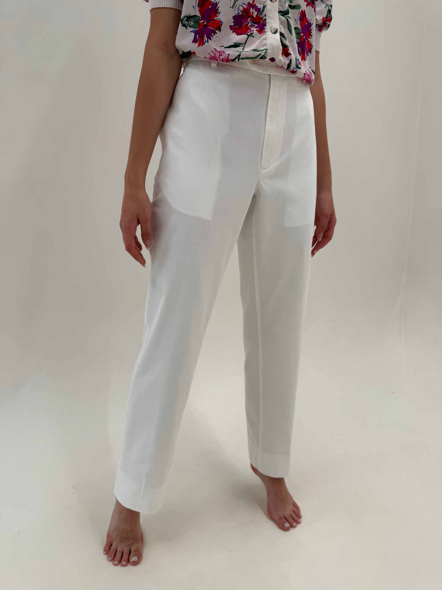 Pantaloni Burberry vintage tall din bumbac excepțional în croi clasic