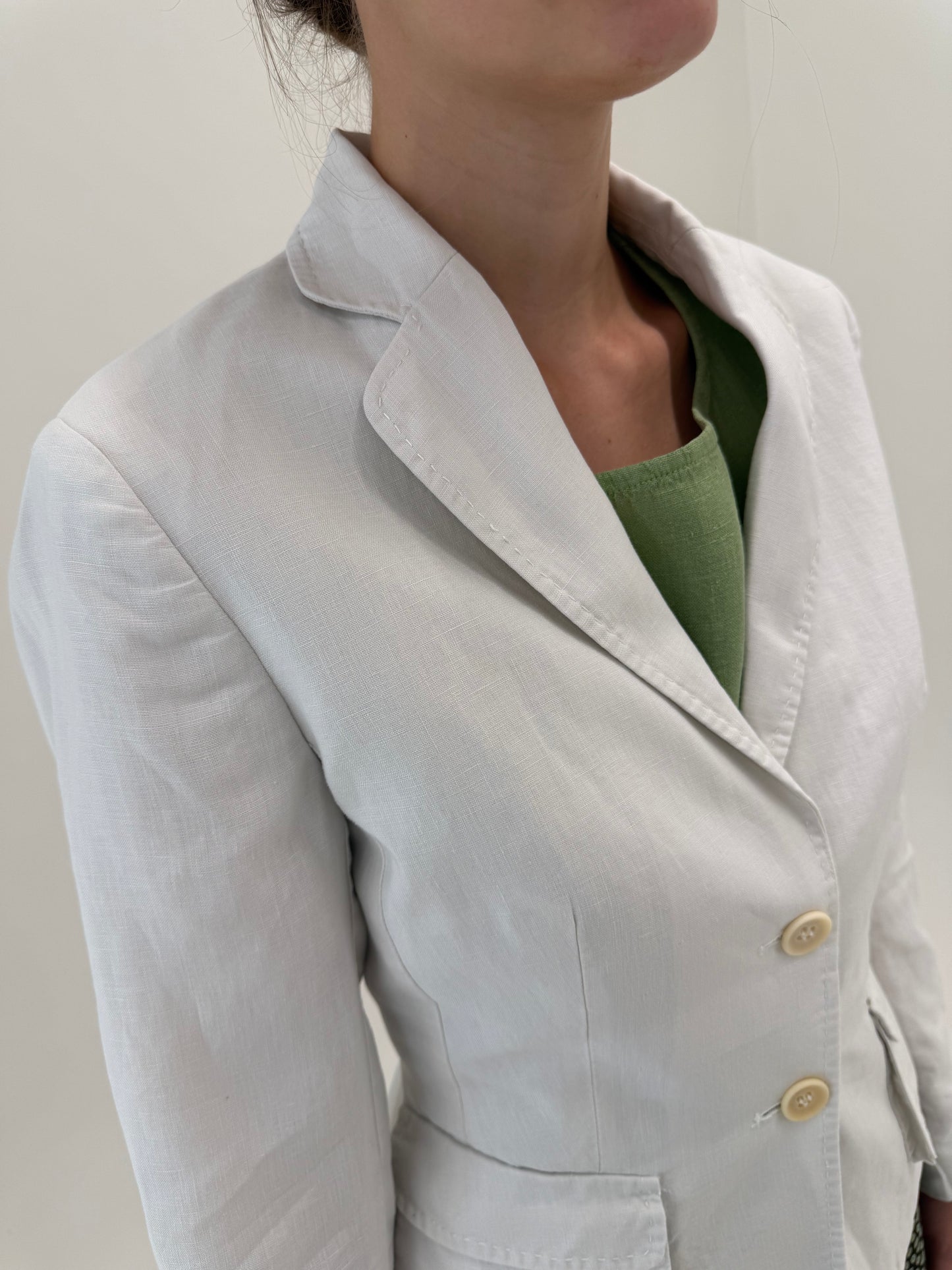 Sacou clasic cambrat Off white din in premium