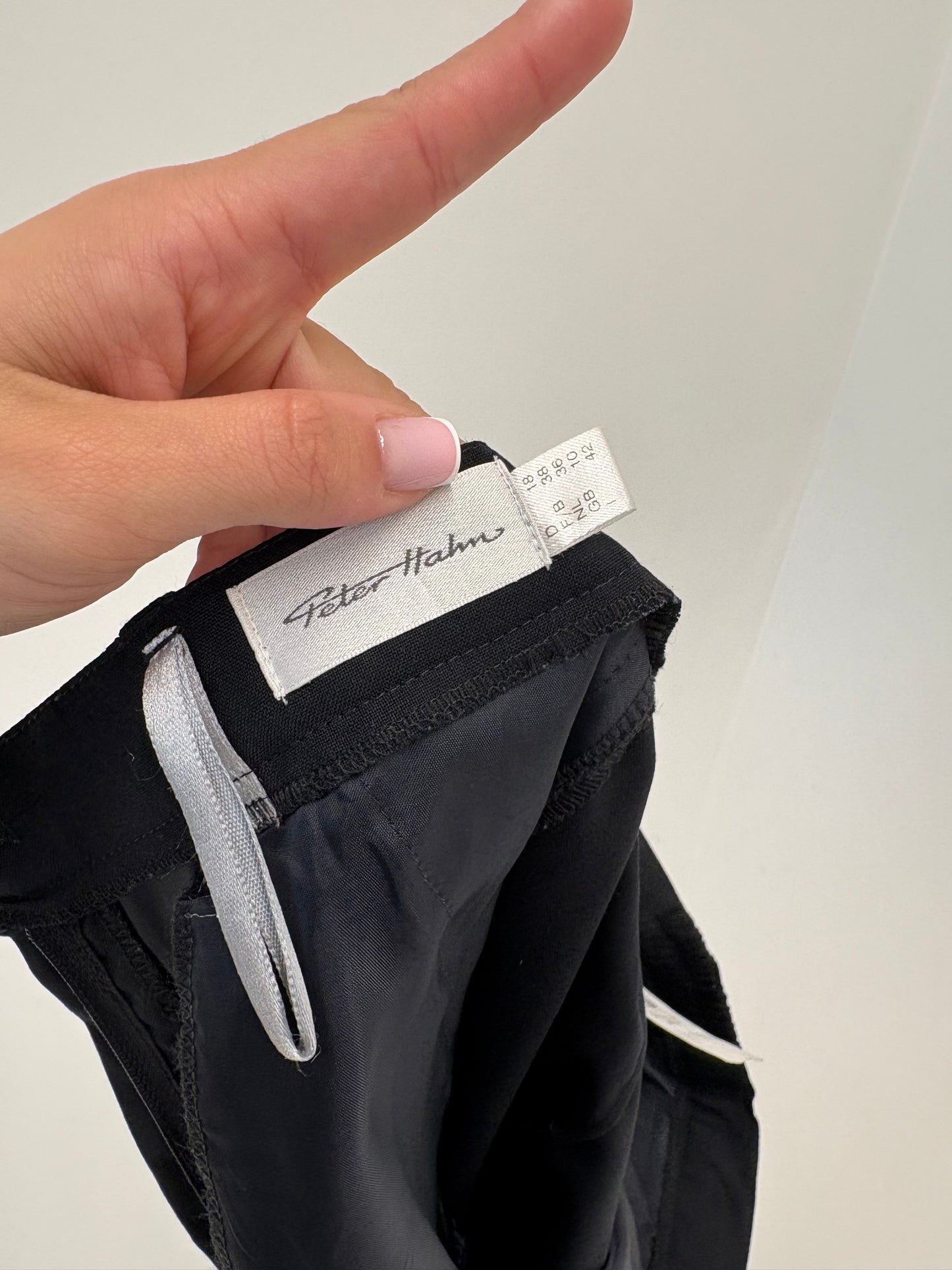 Pantaloni țigaretă cu talie înaltă din lana pura extrafina certificată