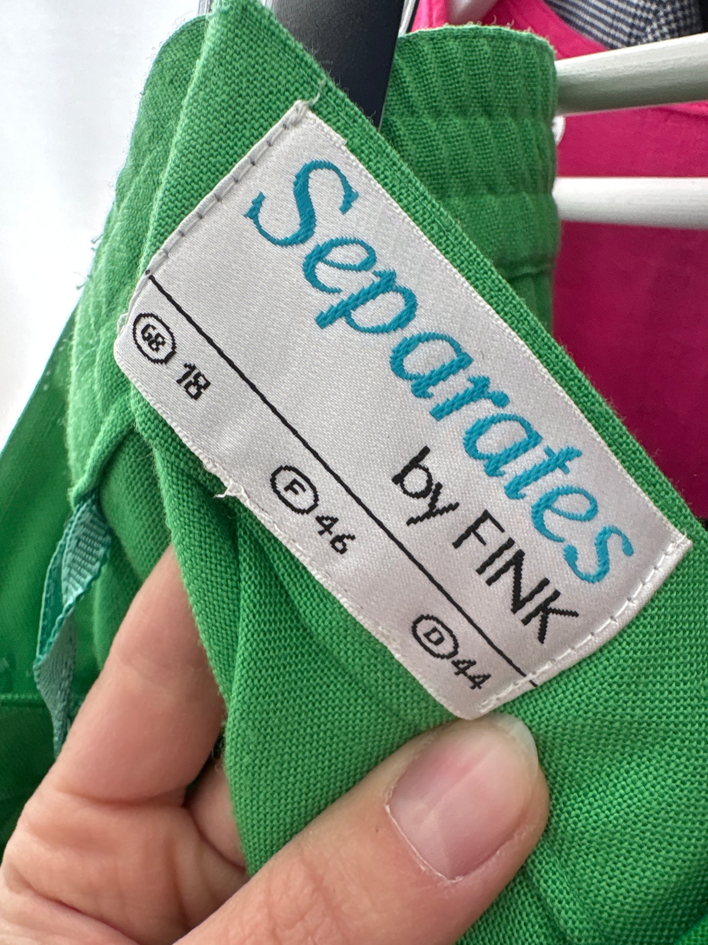 Pantaloni vintage emerald green din pânză cu talie extrem de înaltă marcată