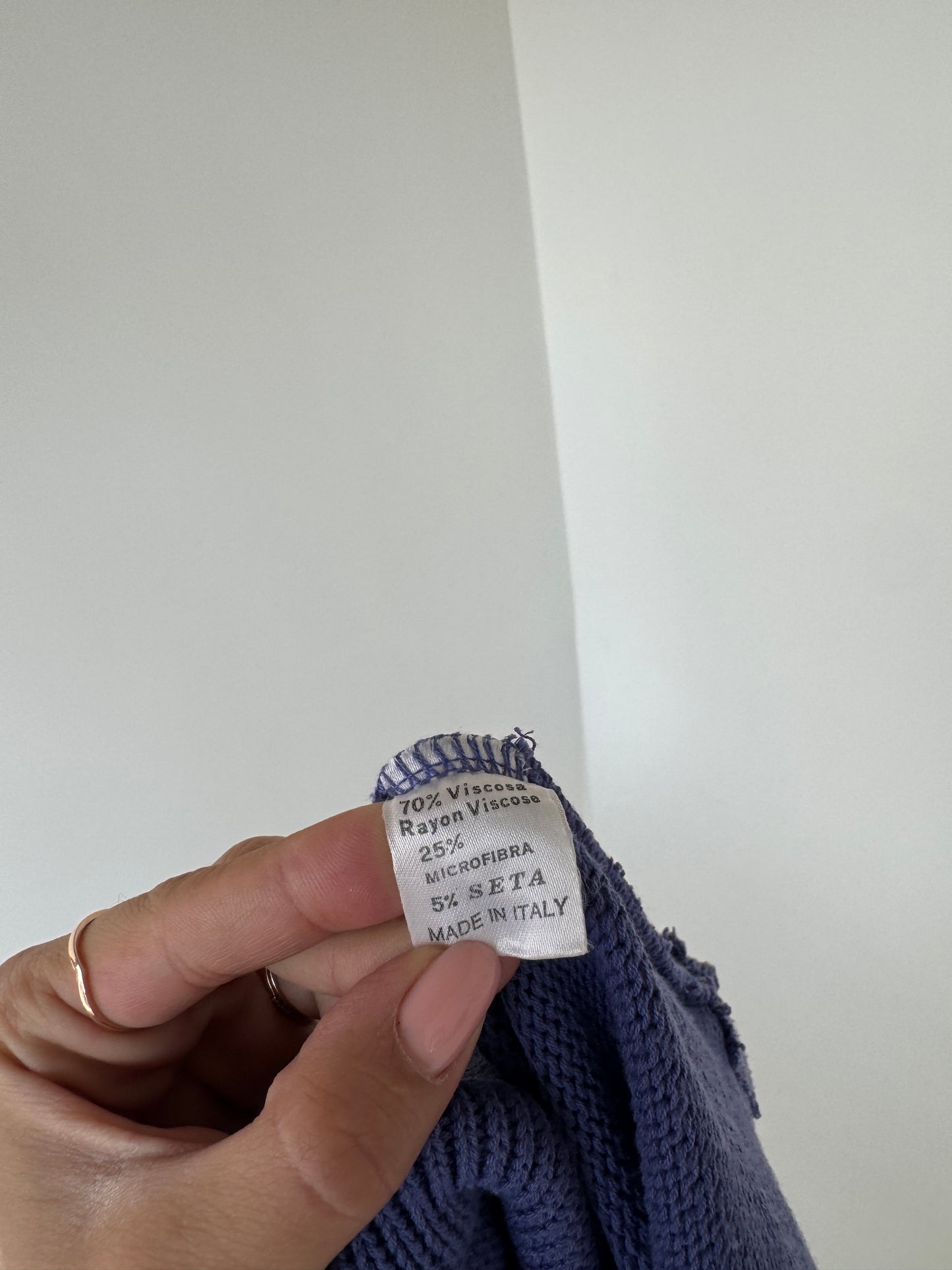 Top italian polo lavandă din vascoza cu mătase naturală