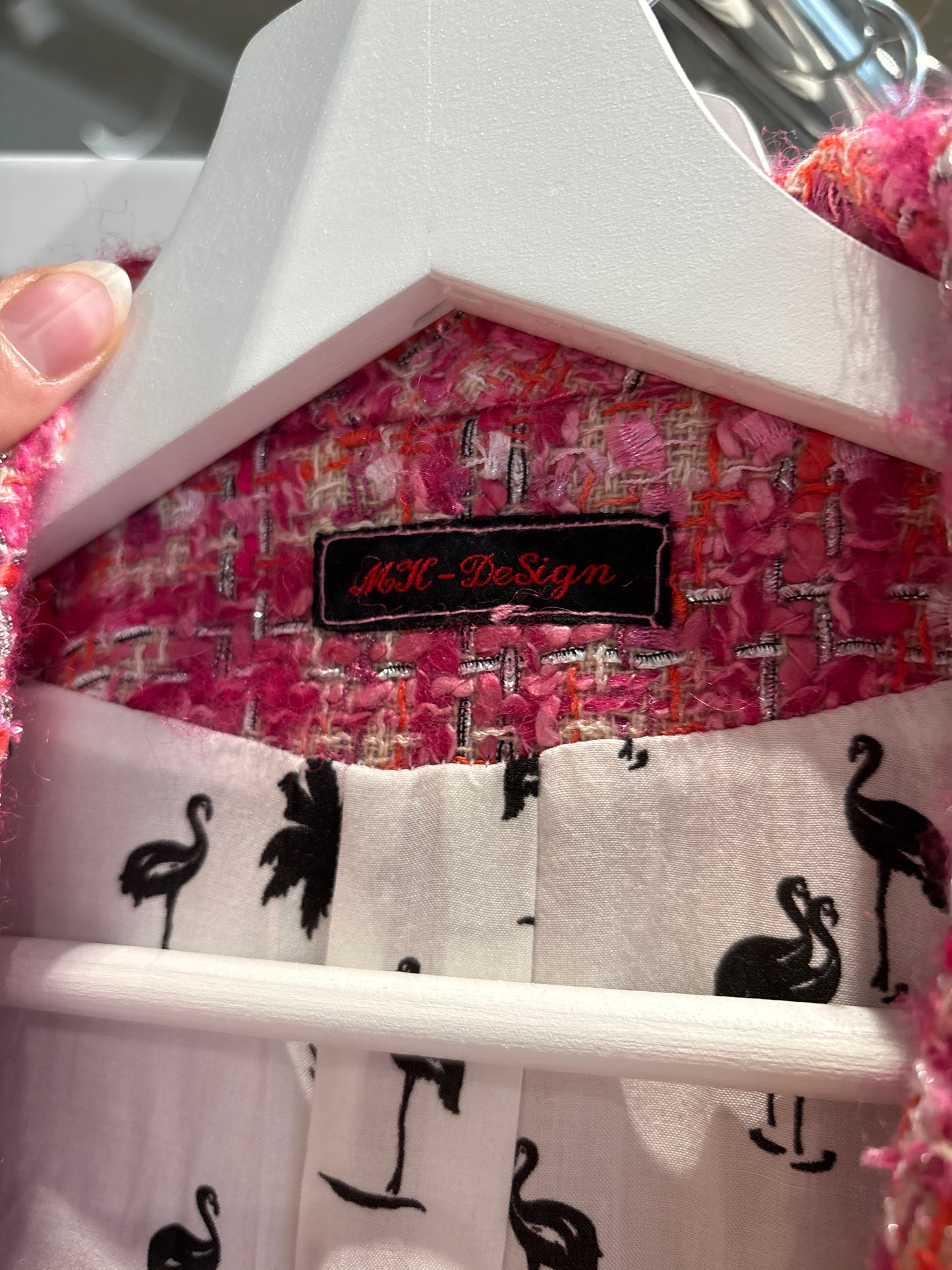 Sacou cambrat în stil Chanel din tweed bijuterie gros cu inserții prețioase