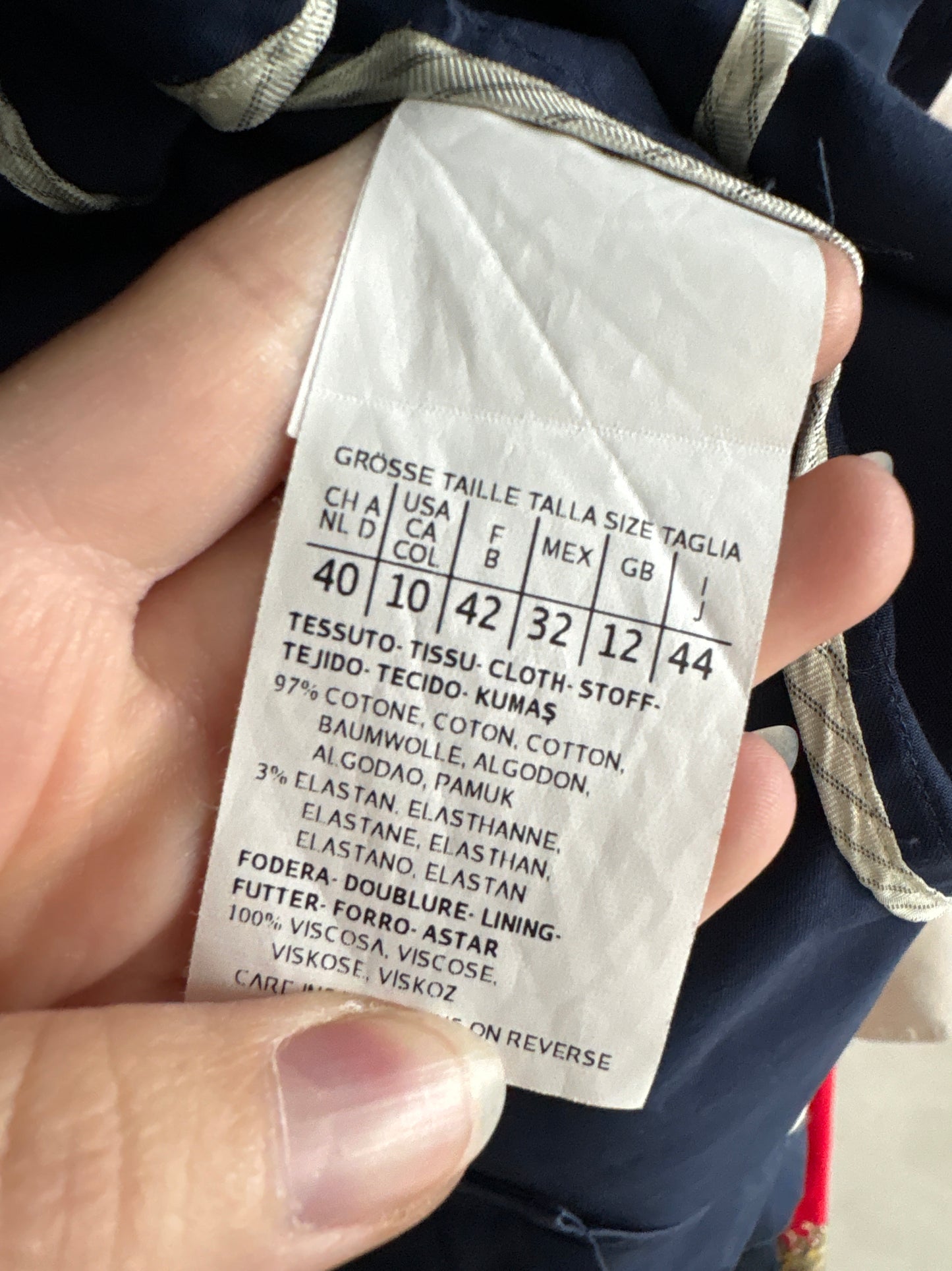 Sacou clasic Max Mara Navy din poplin de bumbac
