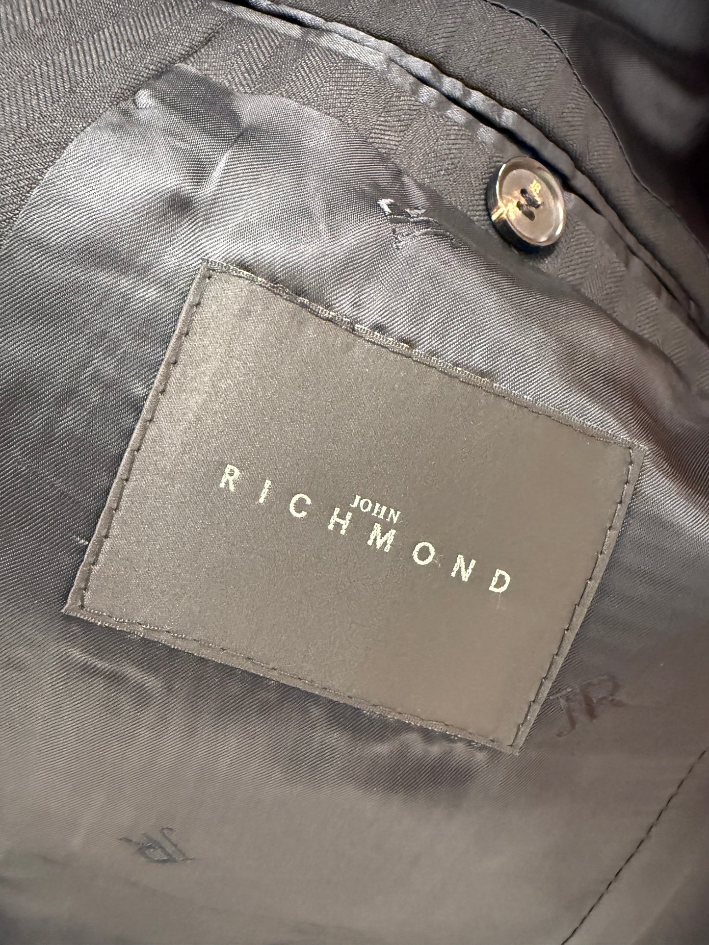 Sacou luxury negru John Richmond în croi actual din lanita extrafina lightweight